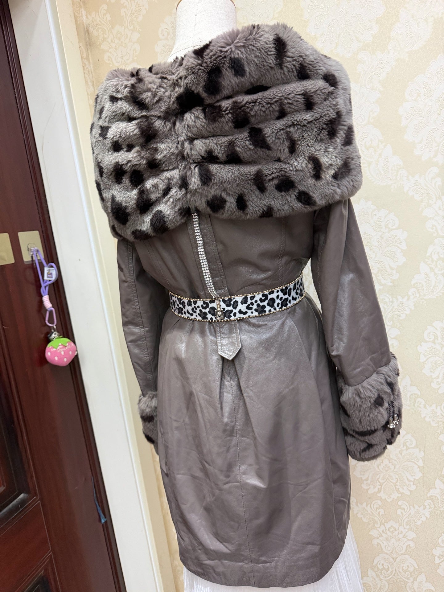 Vintage Grey Genuine Fur Coat