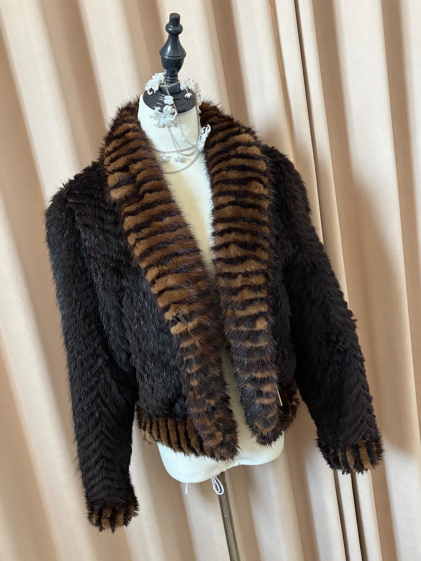Vintage black genuine fur coat