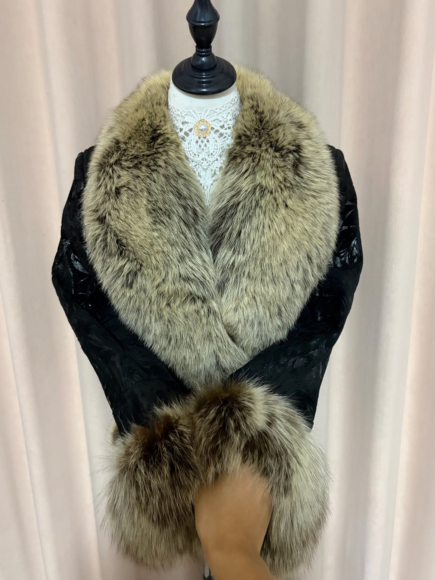 Vintage genuine fur and leather coat