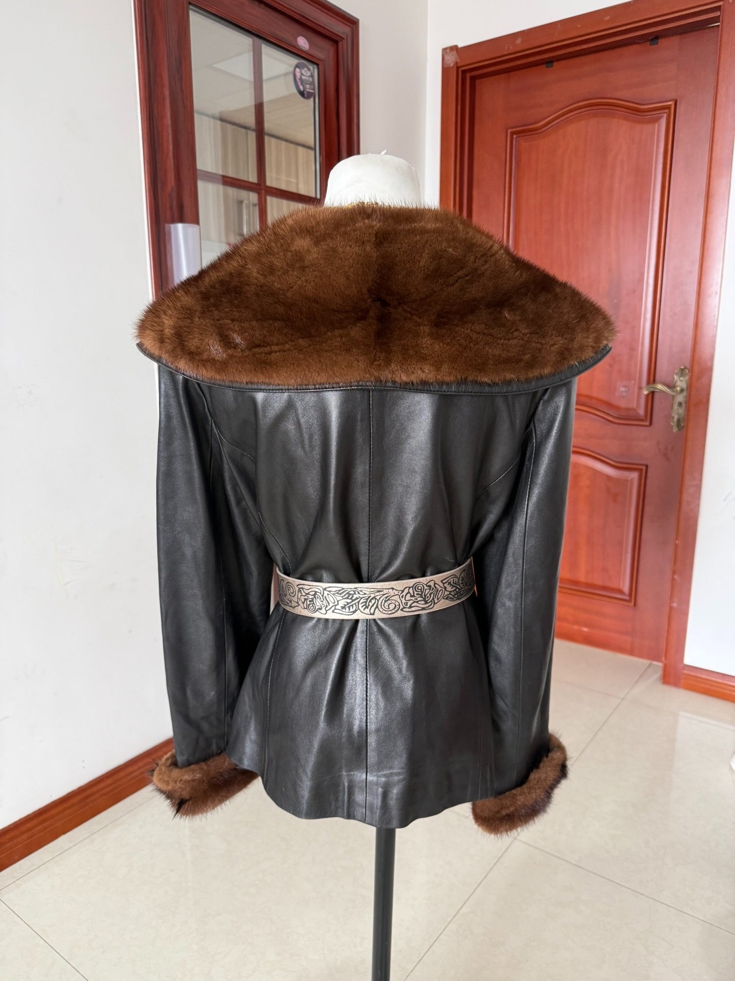 Vintage black genuine leather jacket