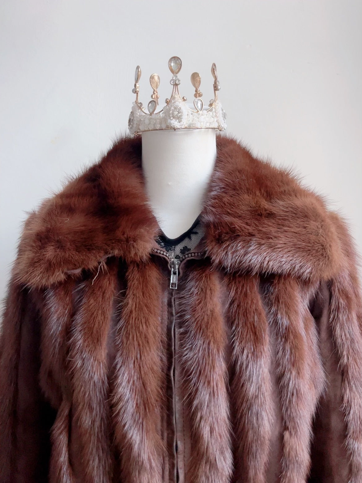 Vintage Dark Brown Genuine Fur Coat
