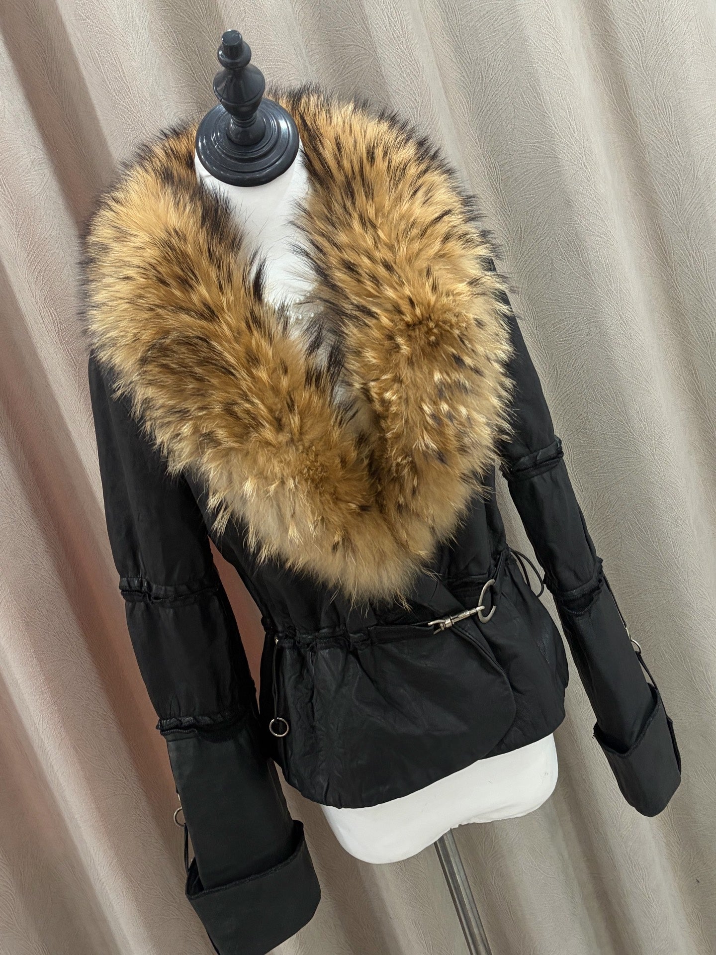Vintage genuine fur and leather coat