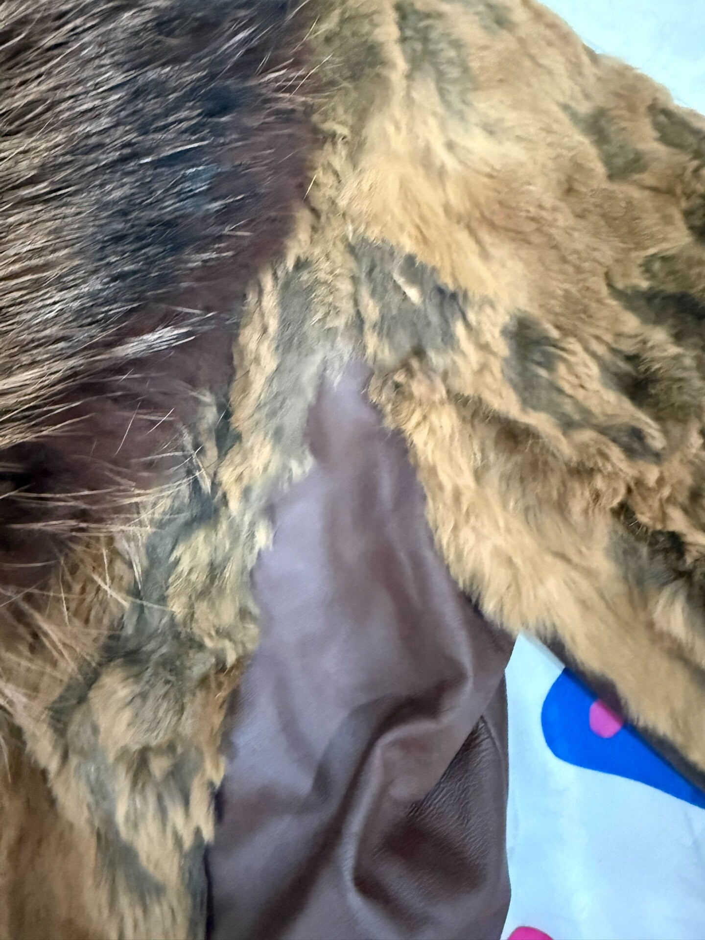 Vintage genuine leather and mink fur short jacket