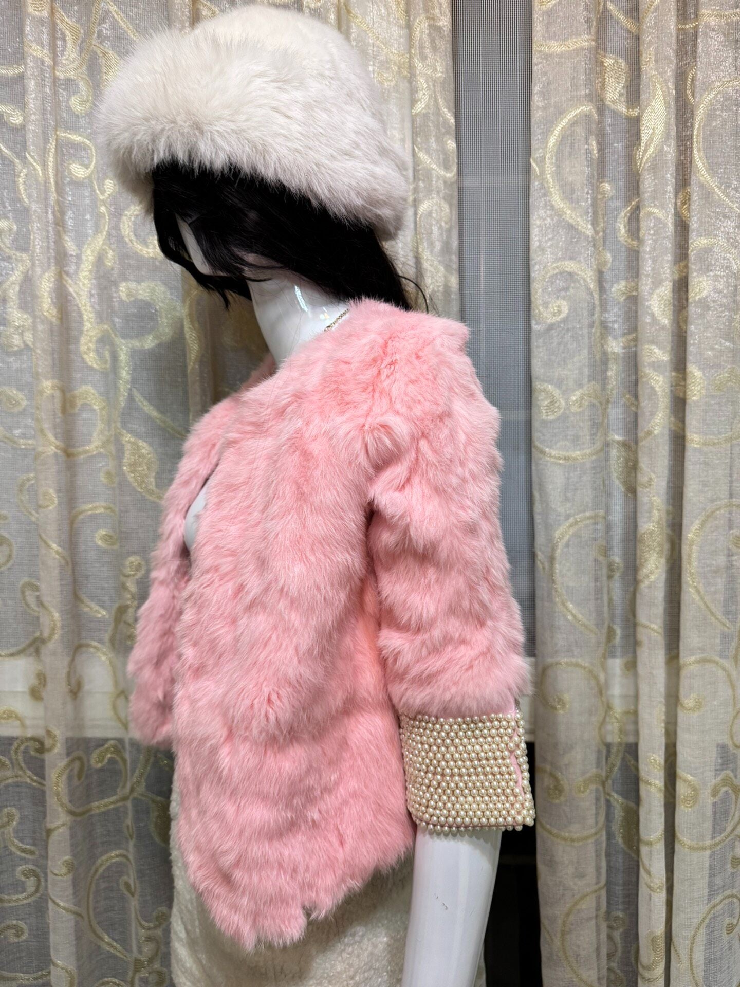 Vintage Pink Fur Coat