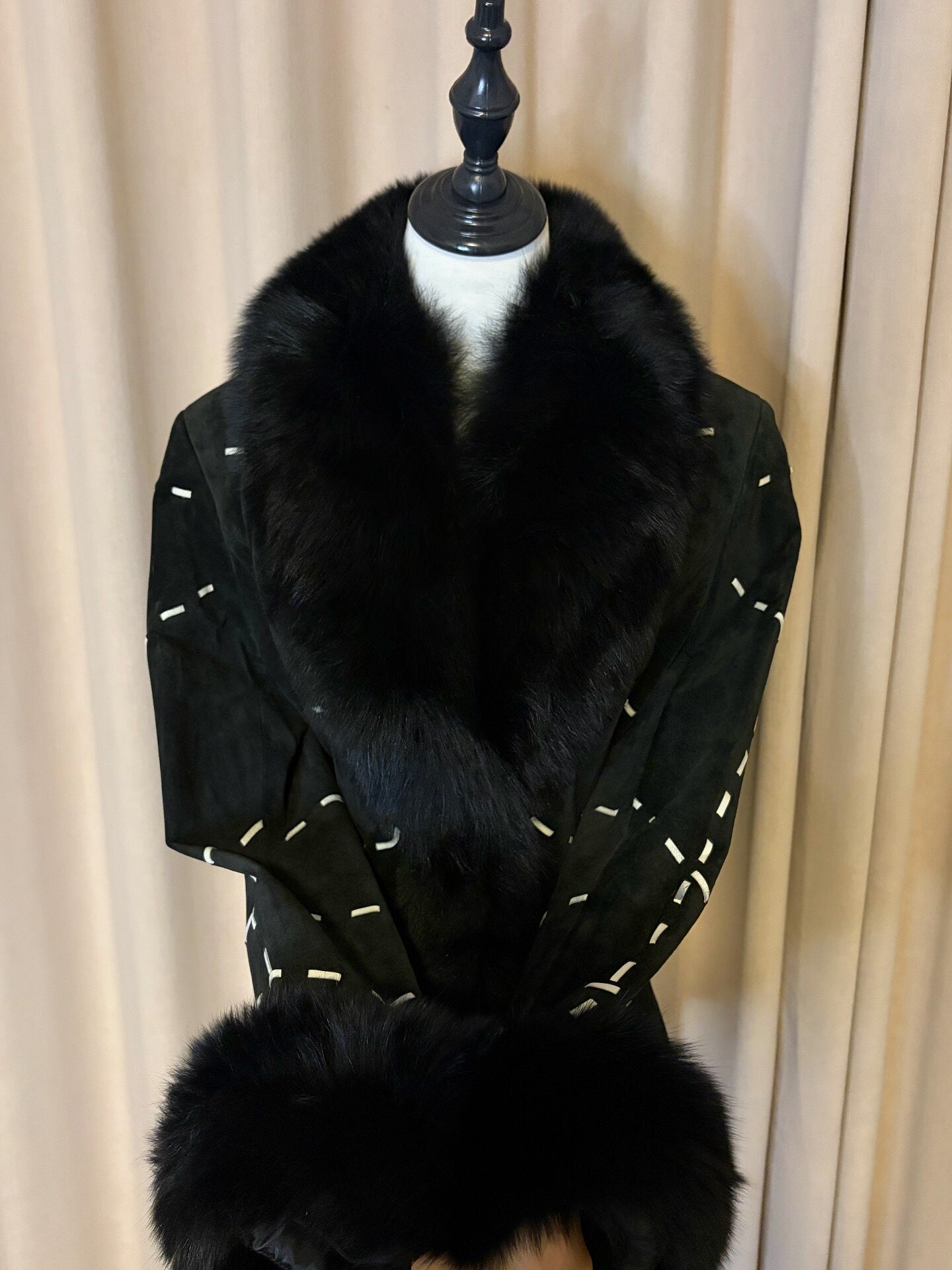 Vintage black genuine fur coat