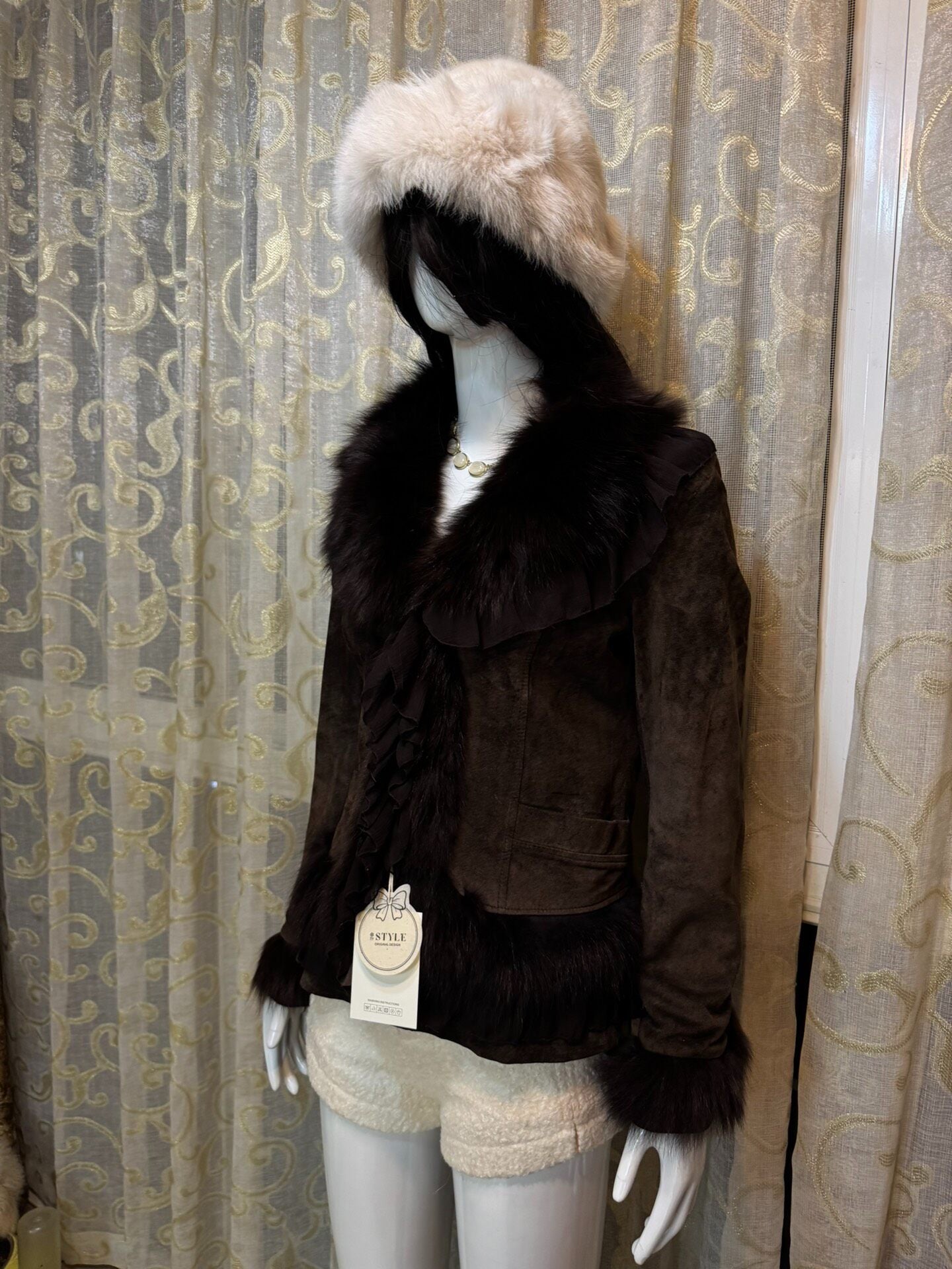 Vintage Dark Brown Genuine Fur Coat