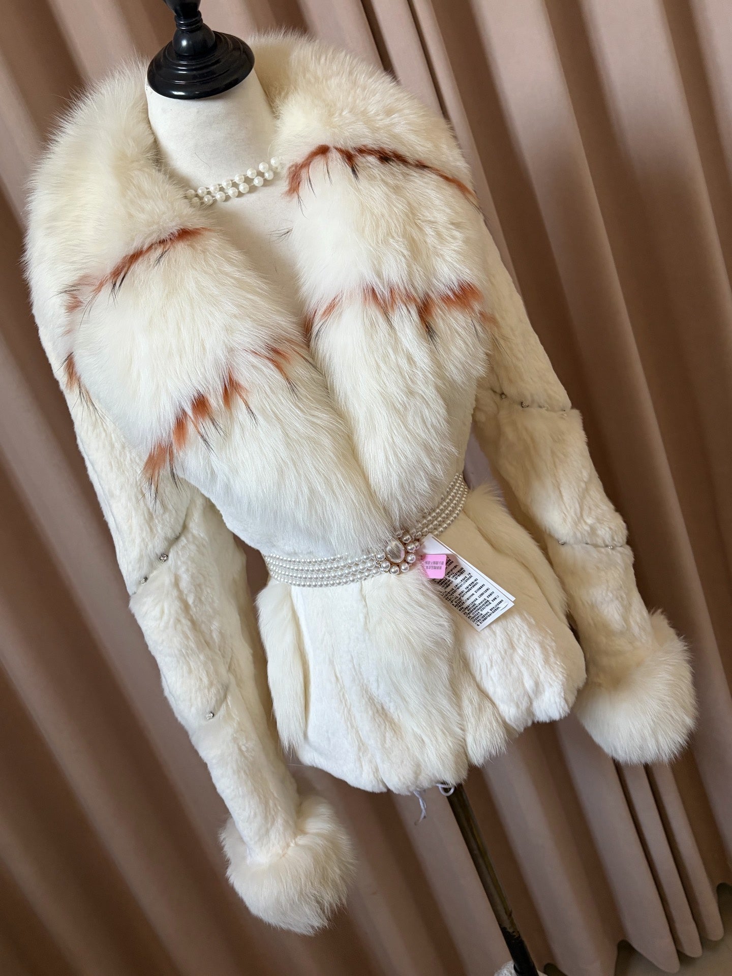 Vintage white fox fur coat