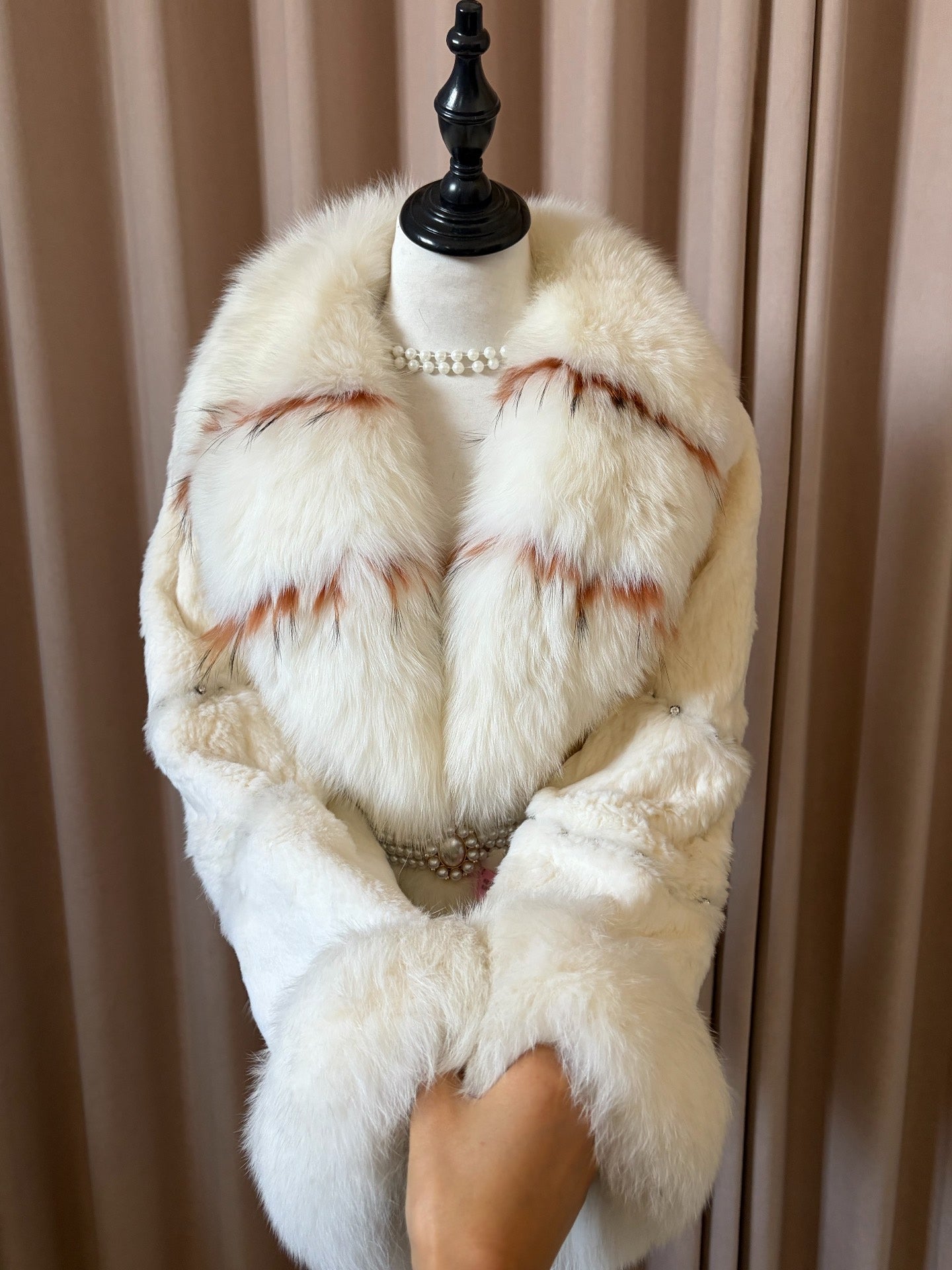 Vintage white fox fur coat