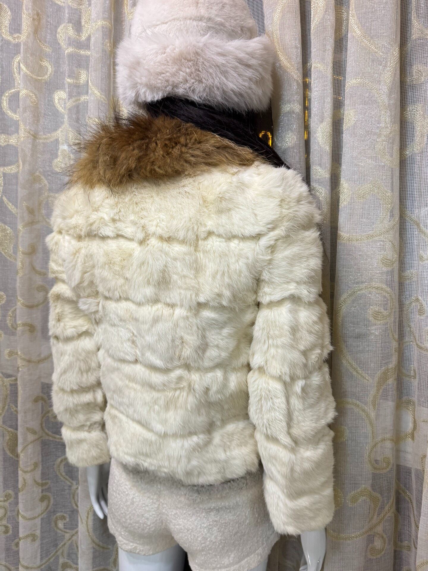 Vintage White Genuine Fur Coat