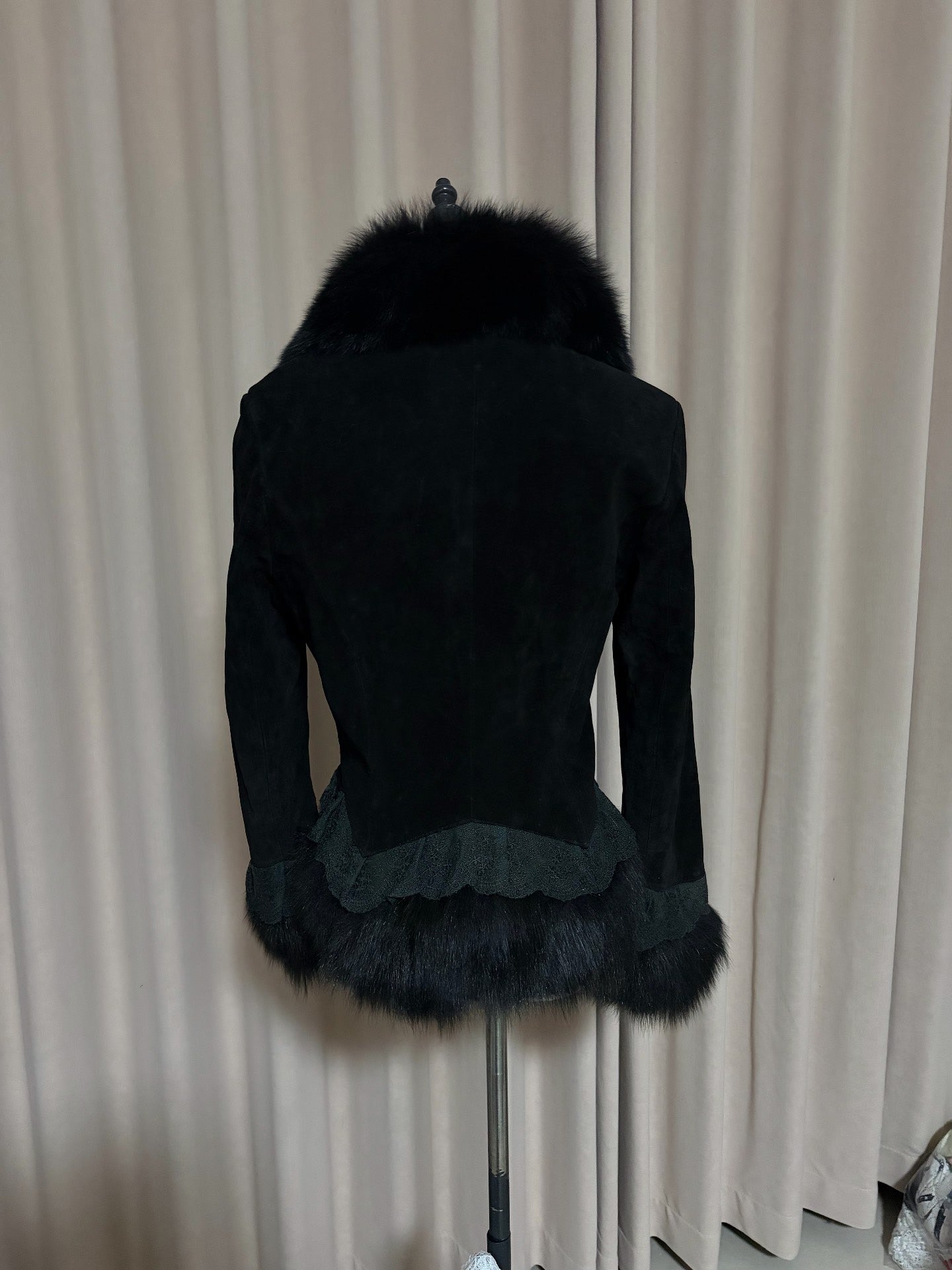 Vintage black genuine fur coat
