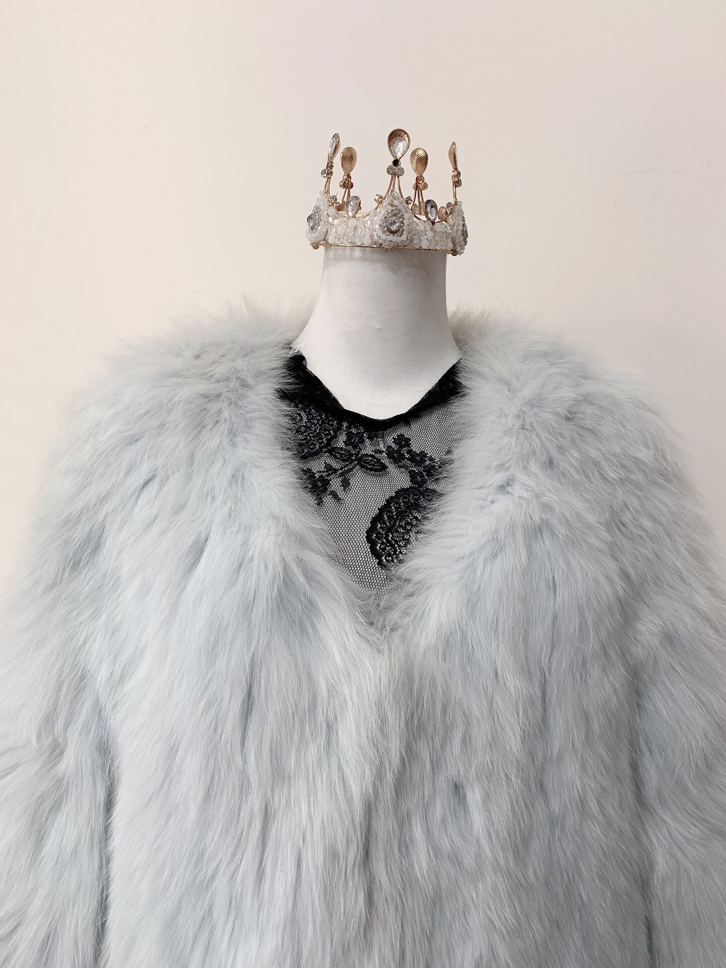 Vintage Blue Genuine Fur Coat