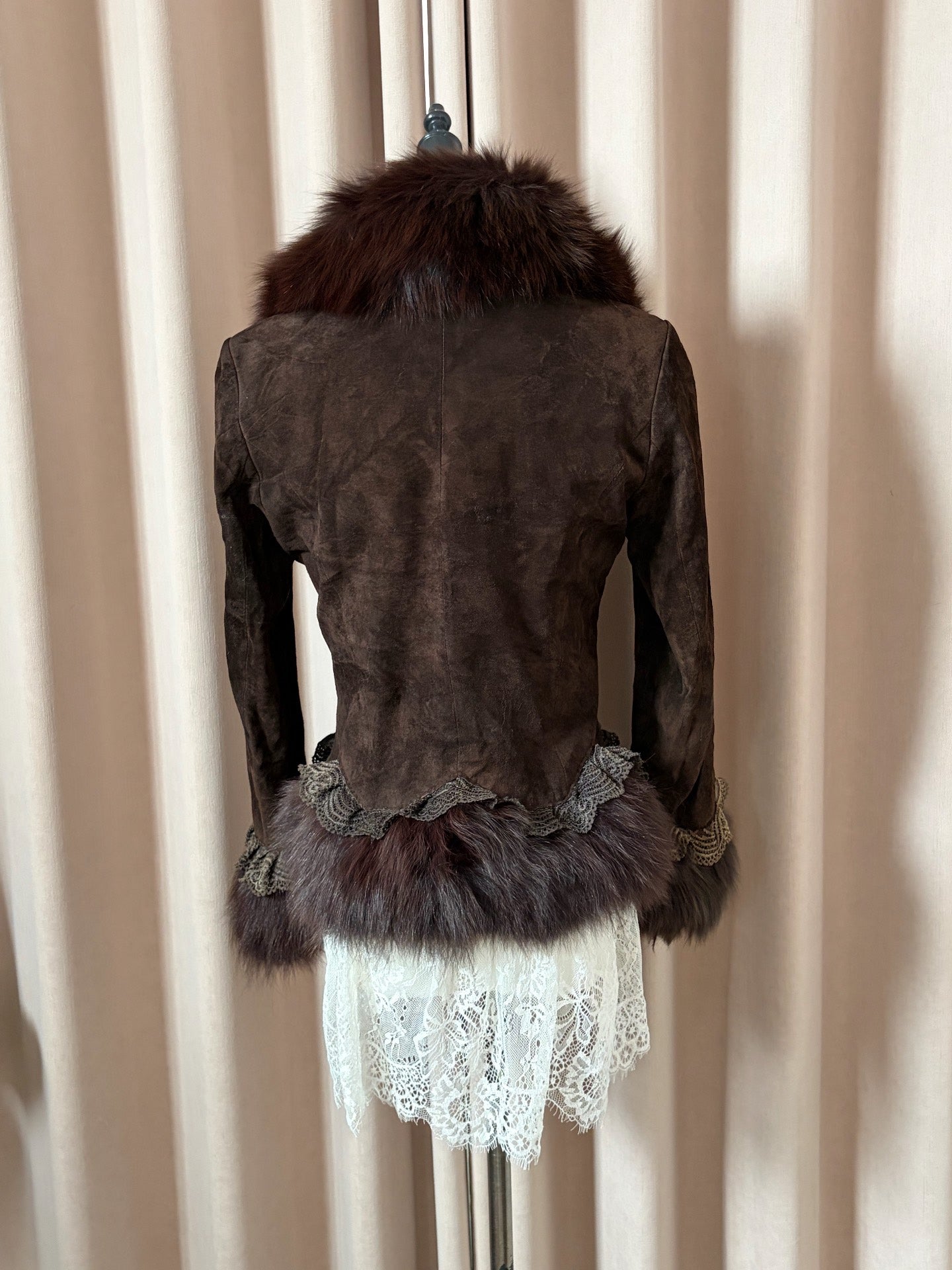 Vintage brown genuine fur coat
