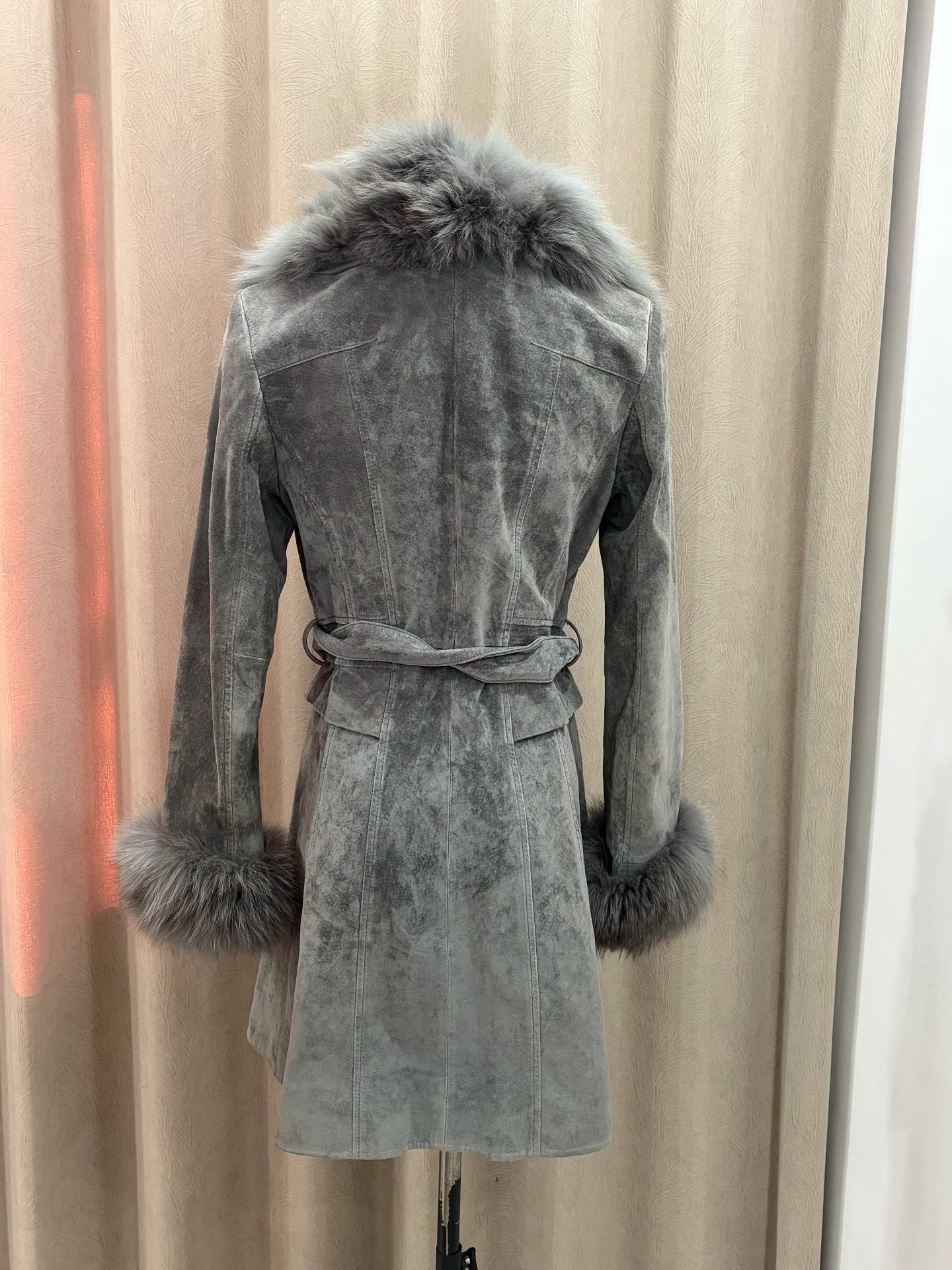 Vintage grey fox fur coat