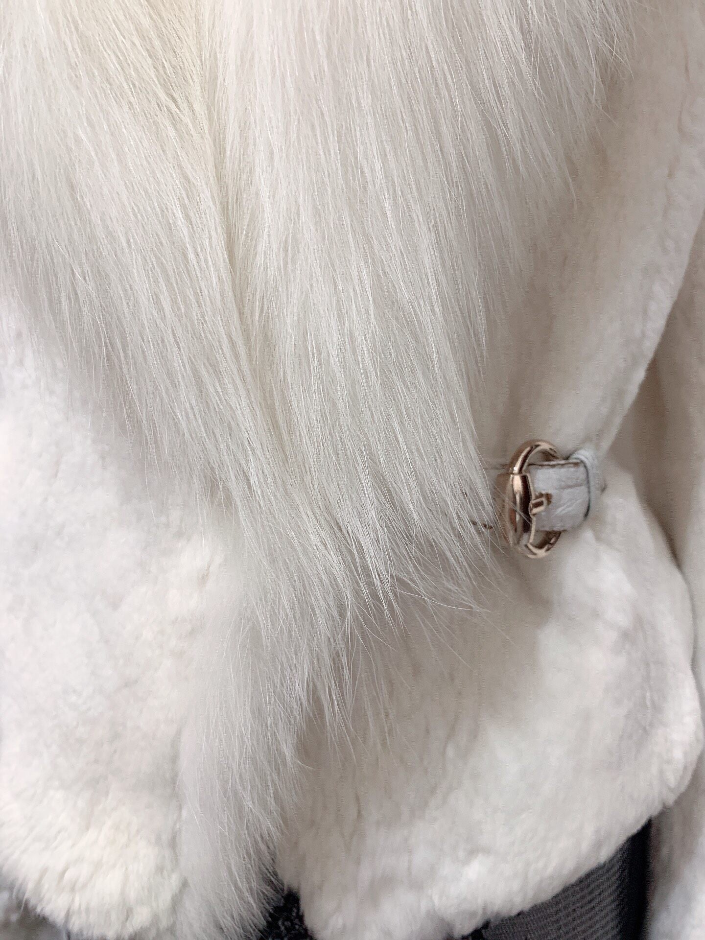 Vintage White Genuine Fur Coat
