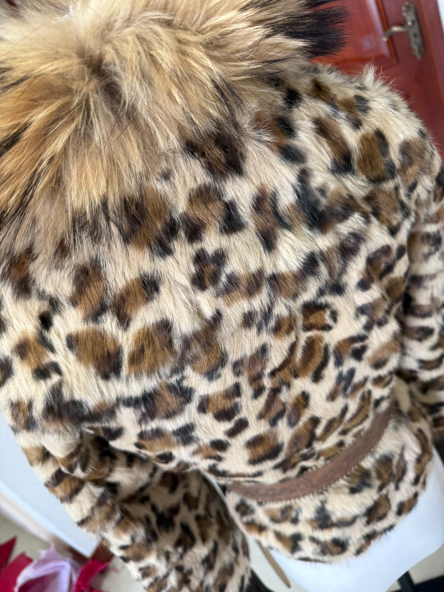 Vintage leopard-print rabbit fur coat