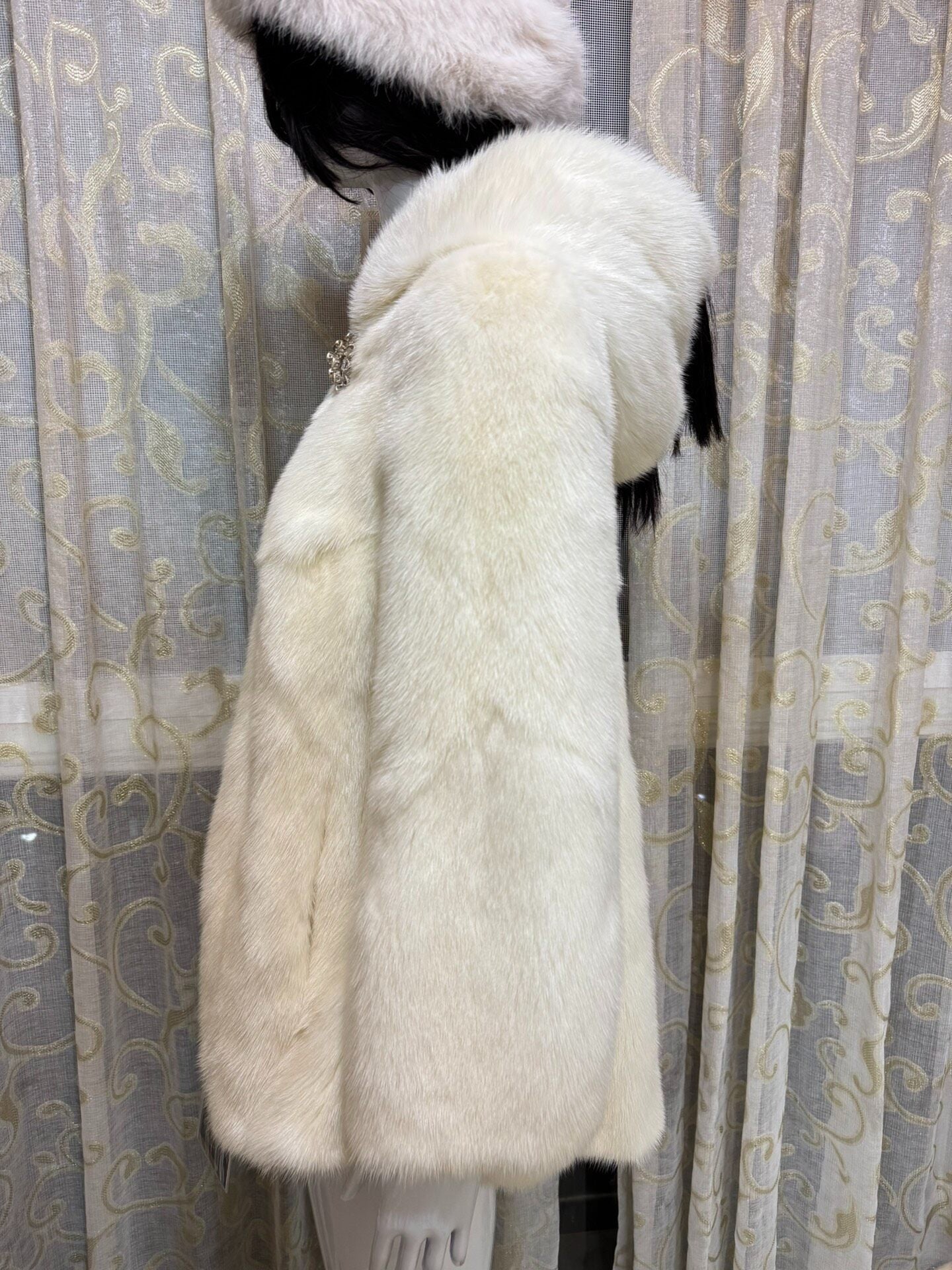 Vintage White Genuine Fur Coat