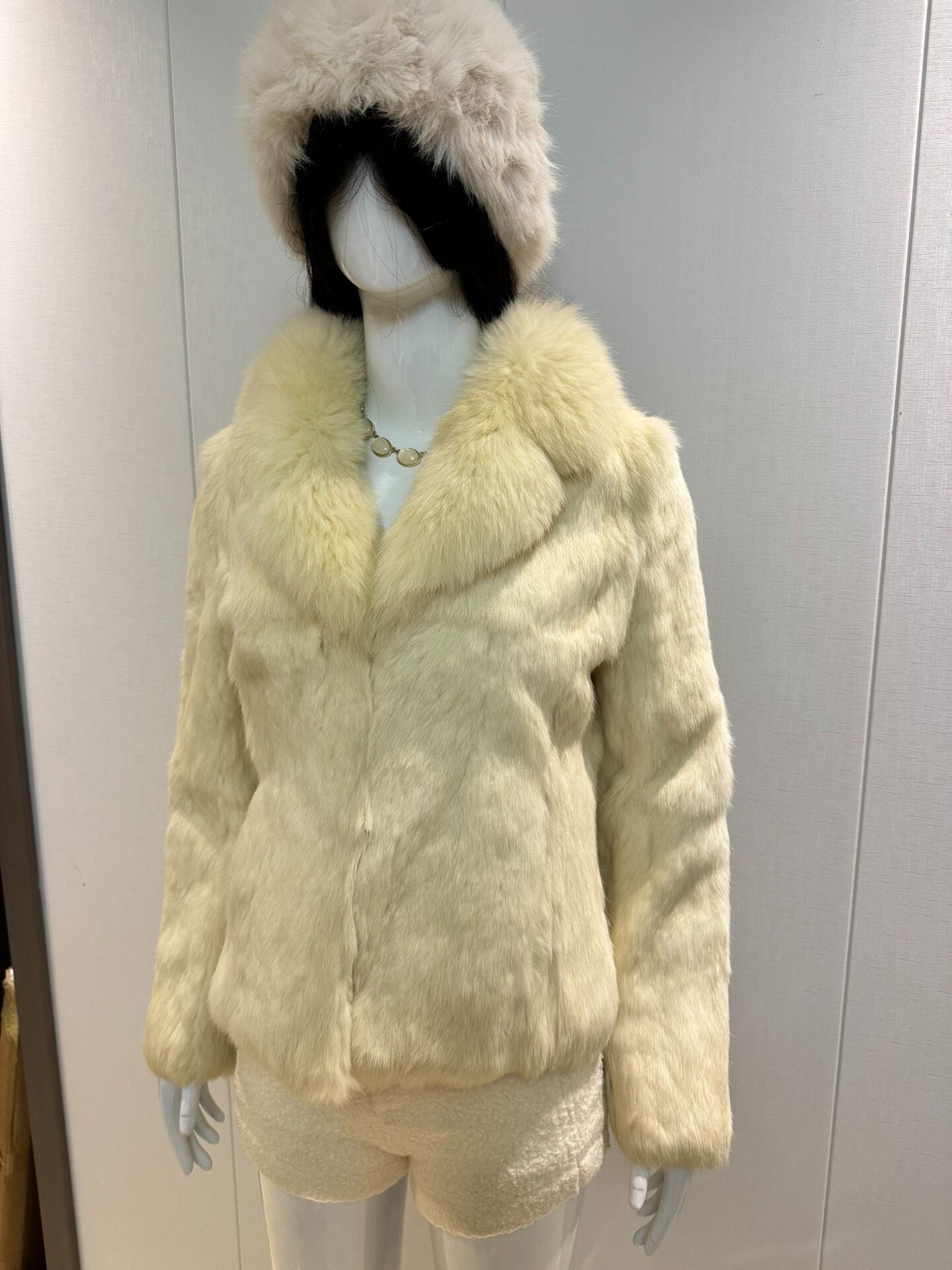 Vintage off-white fur coat