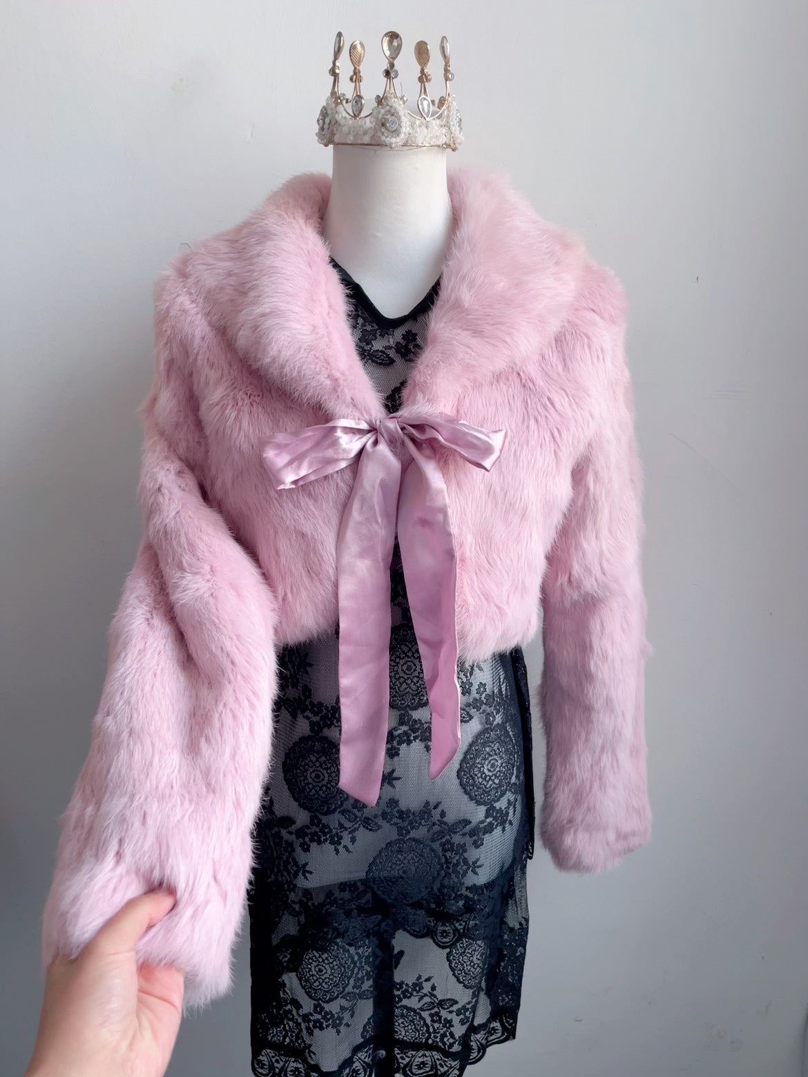Vintage Pink Genuine Fur Coat