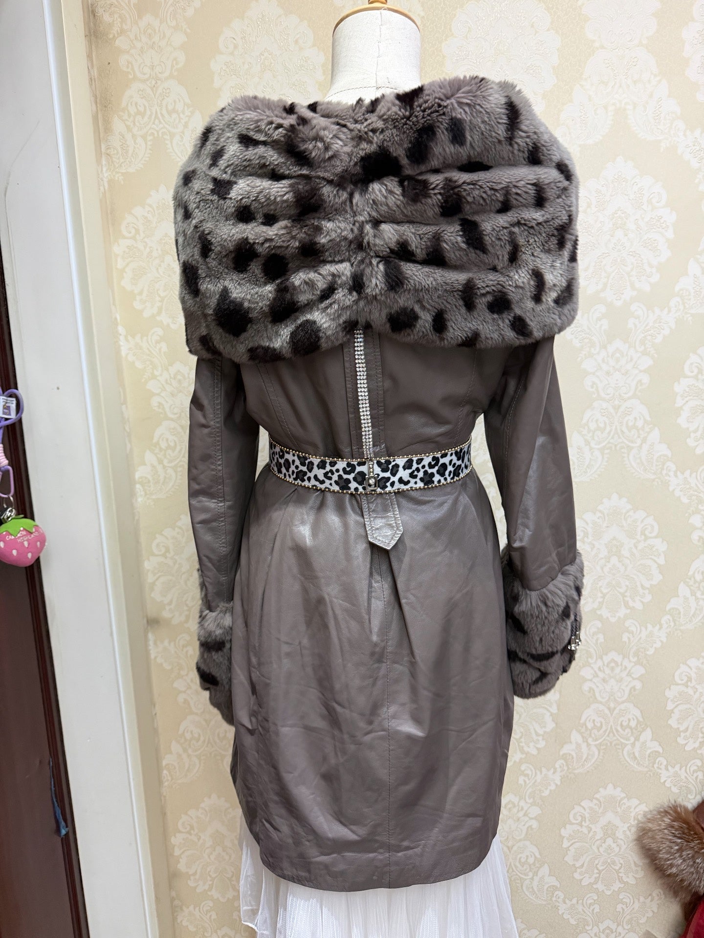 Vintage Grey Genuine Fur Coat