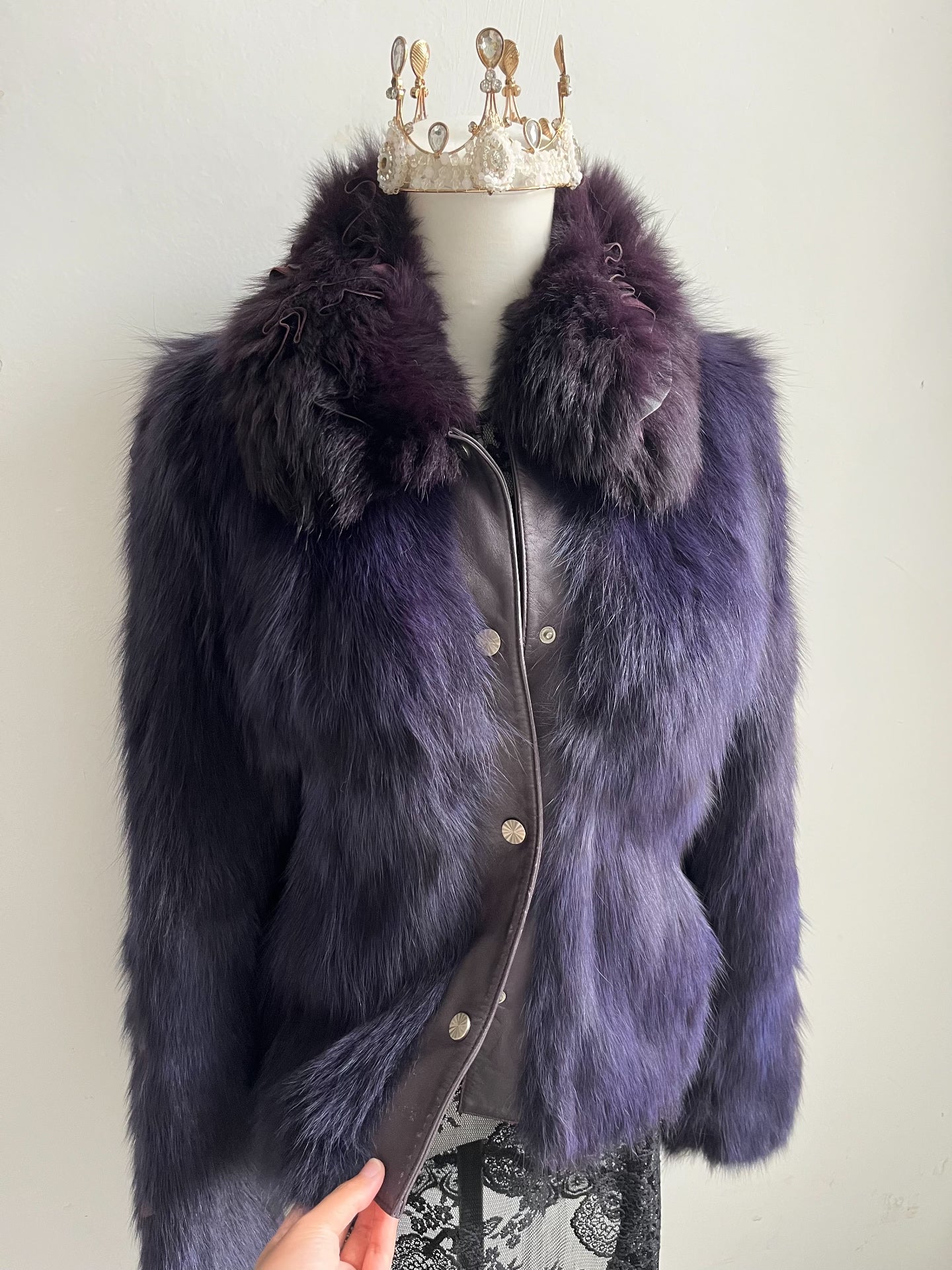 Vintage Purple Genuine Fur Coat
