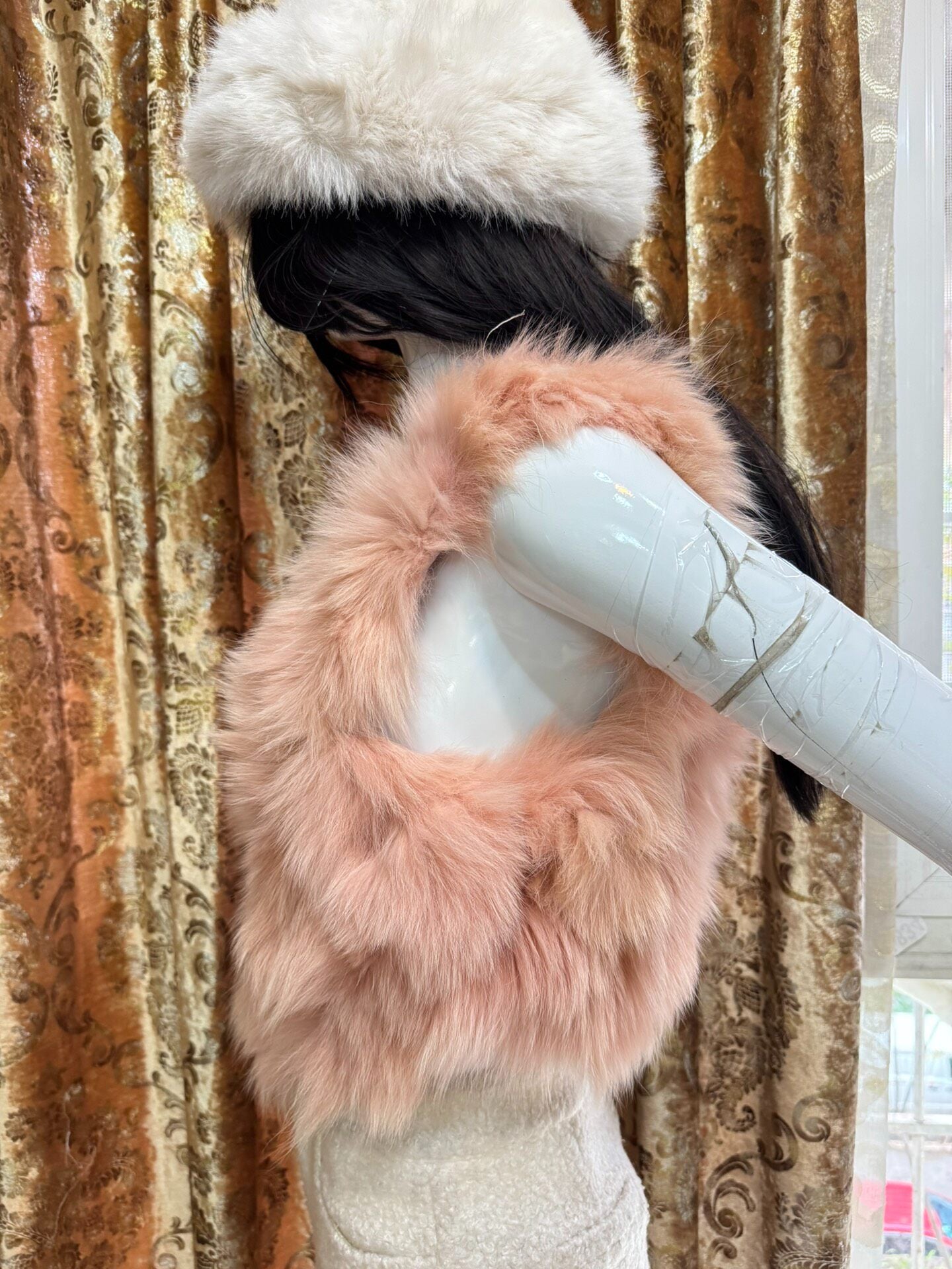 Vintage Pink Genuine Fur Coat