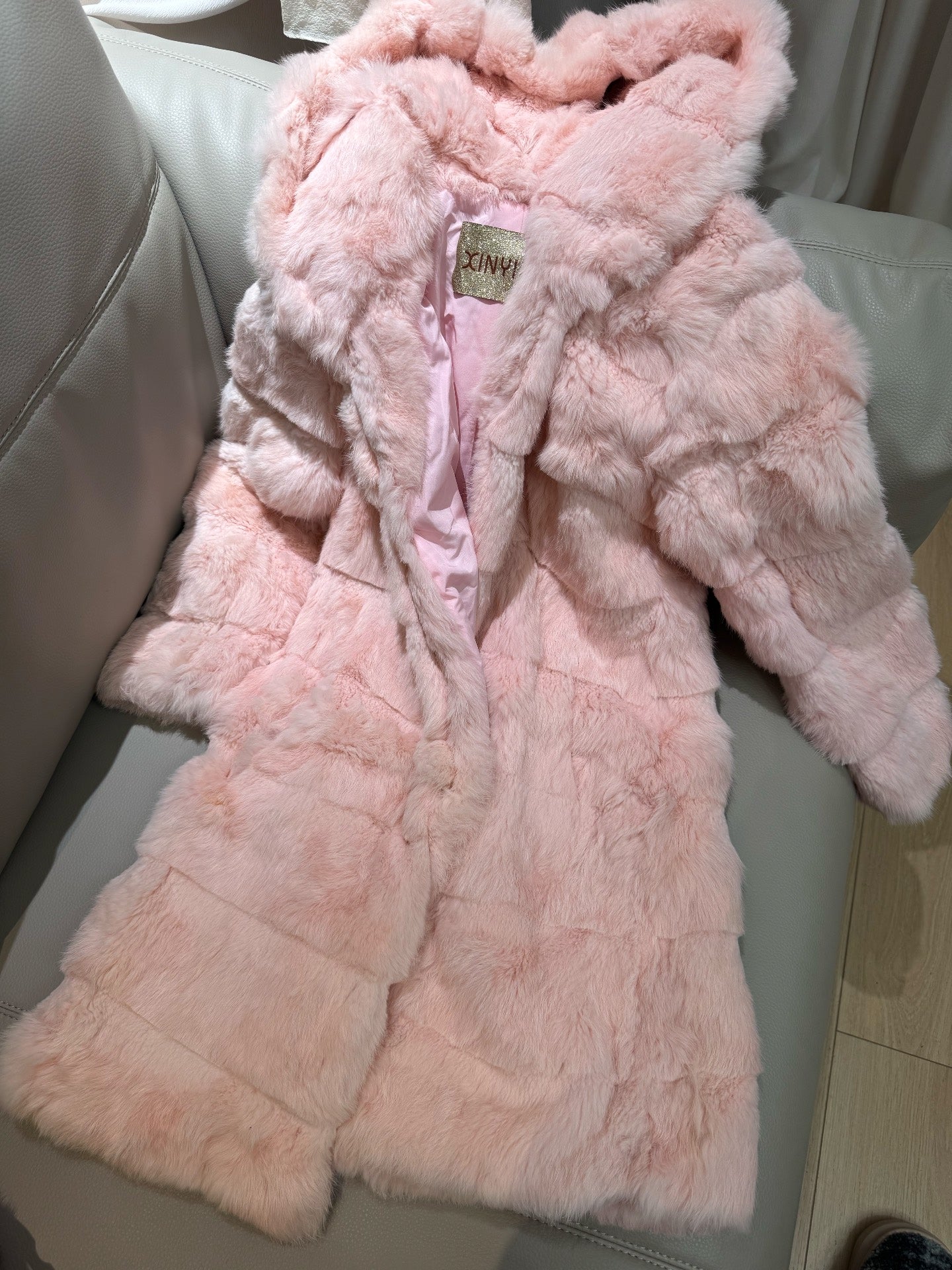 Vintage Pink Genuine Fur Coat