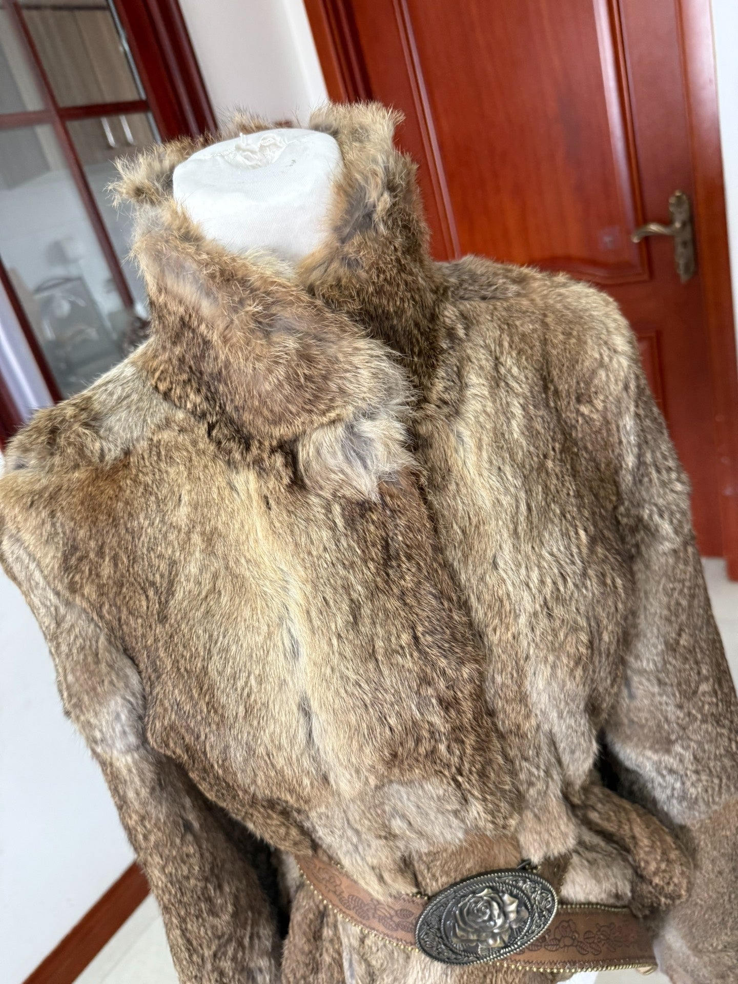 Vintage genuine rabbit fur coat