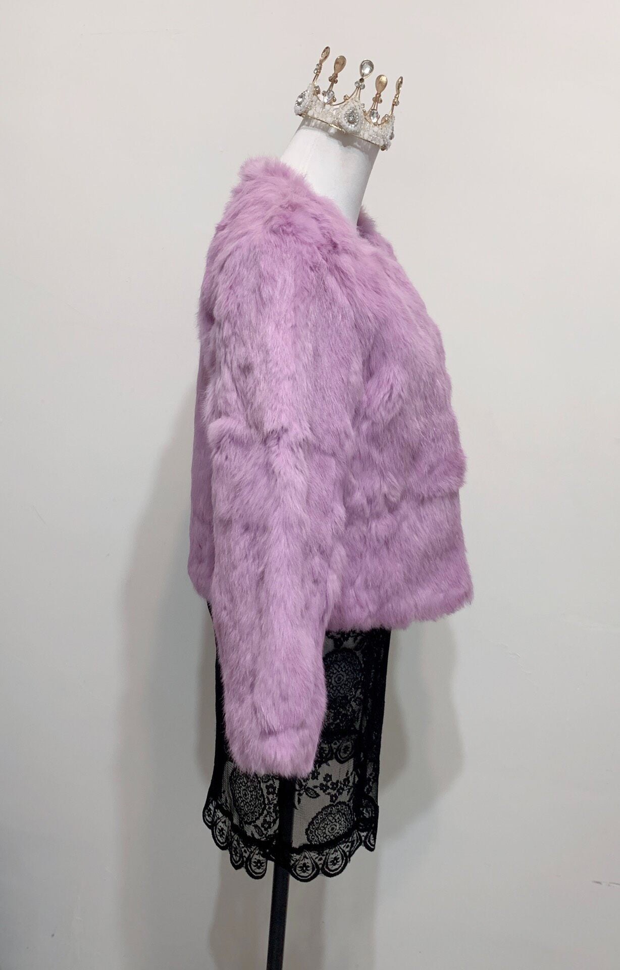 Vintage Purple Genuine Fur Coat