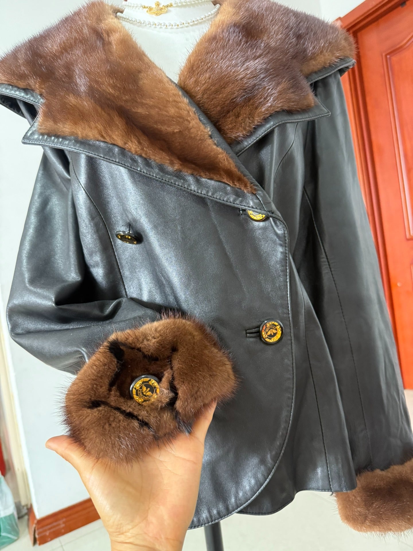 Vintage black genuine leather jacket