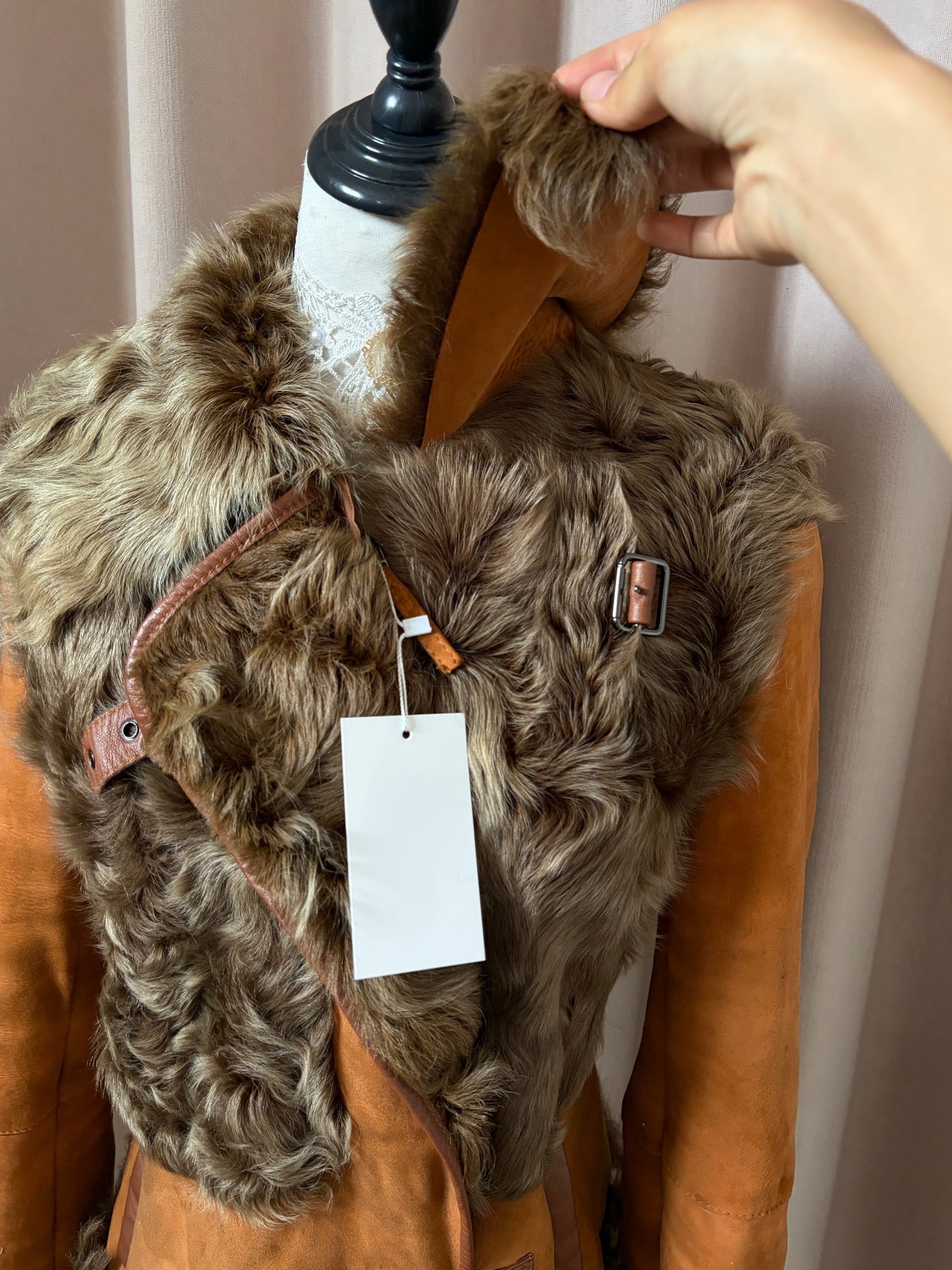 Vintage genuine fur and leather coat