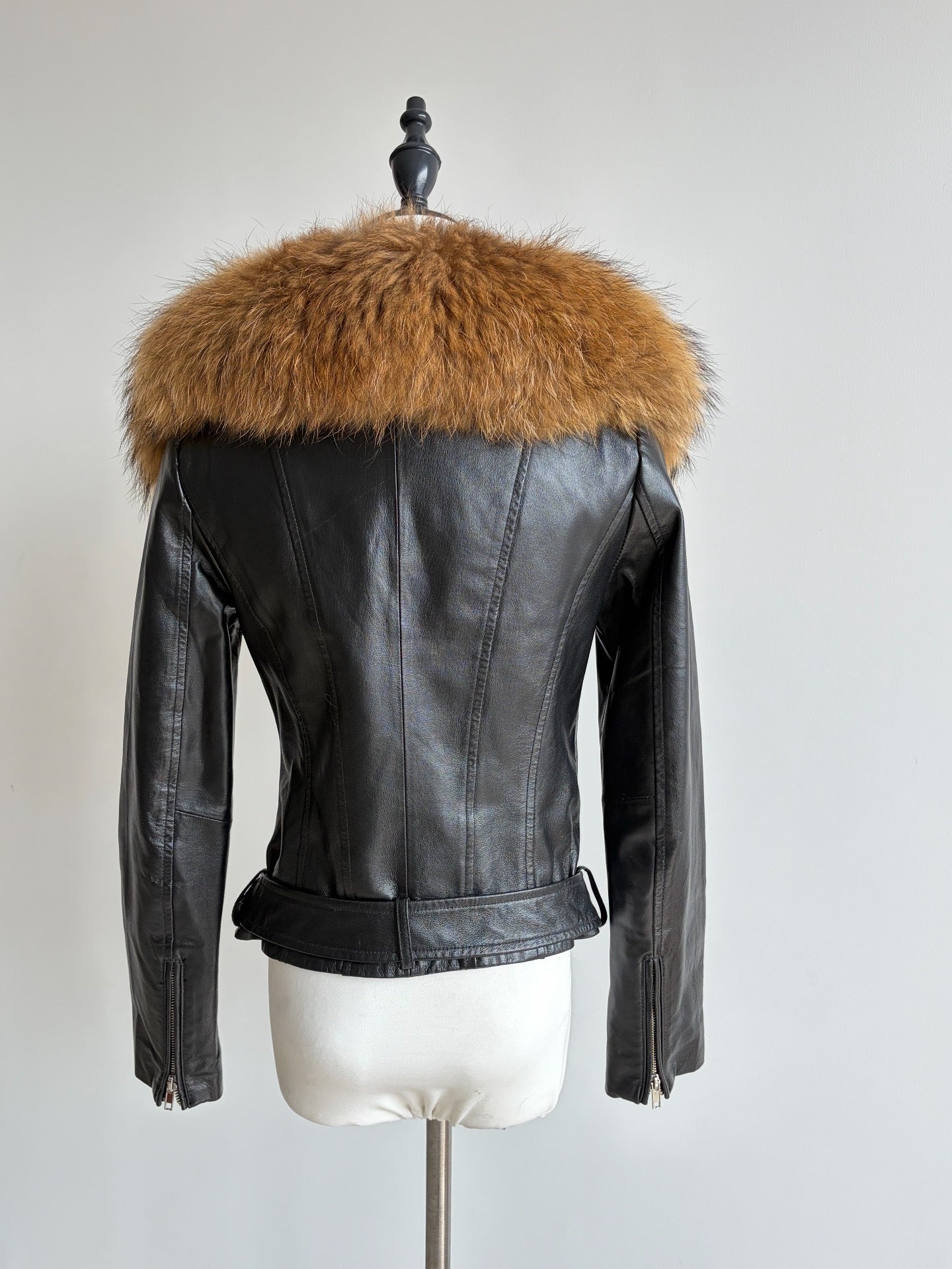 Vintage black genuine fur coat