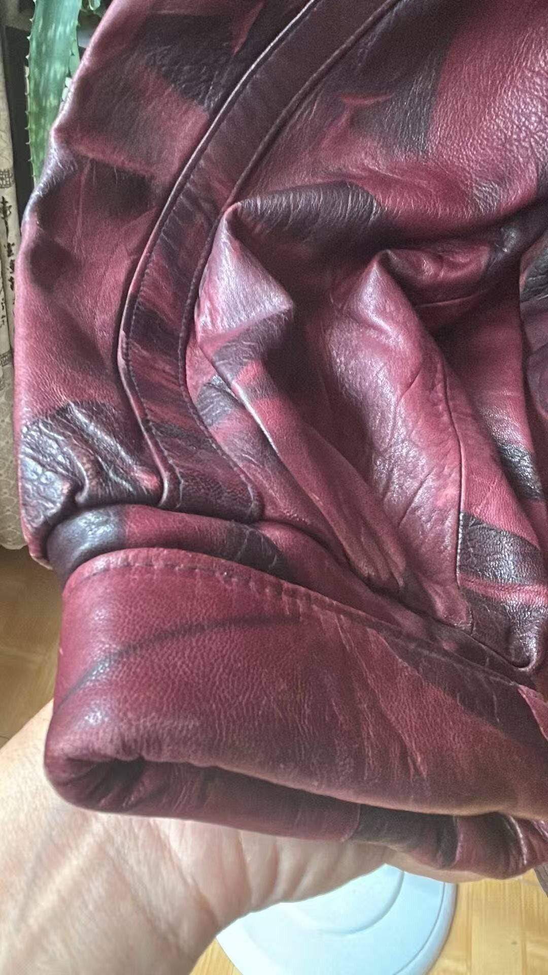 Vintage genuine leather long coat