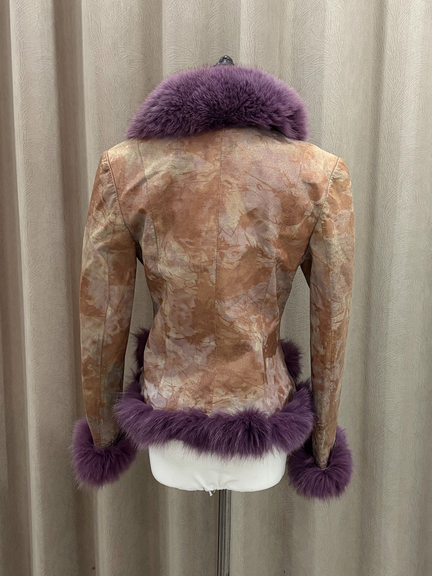 Vintage purple genuine fur coat