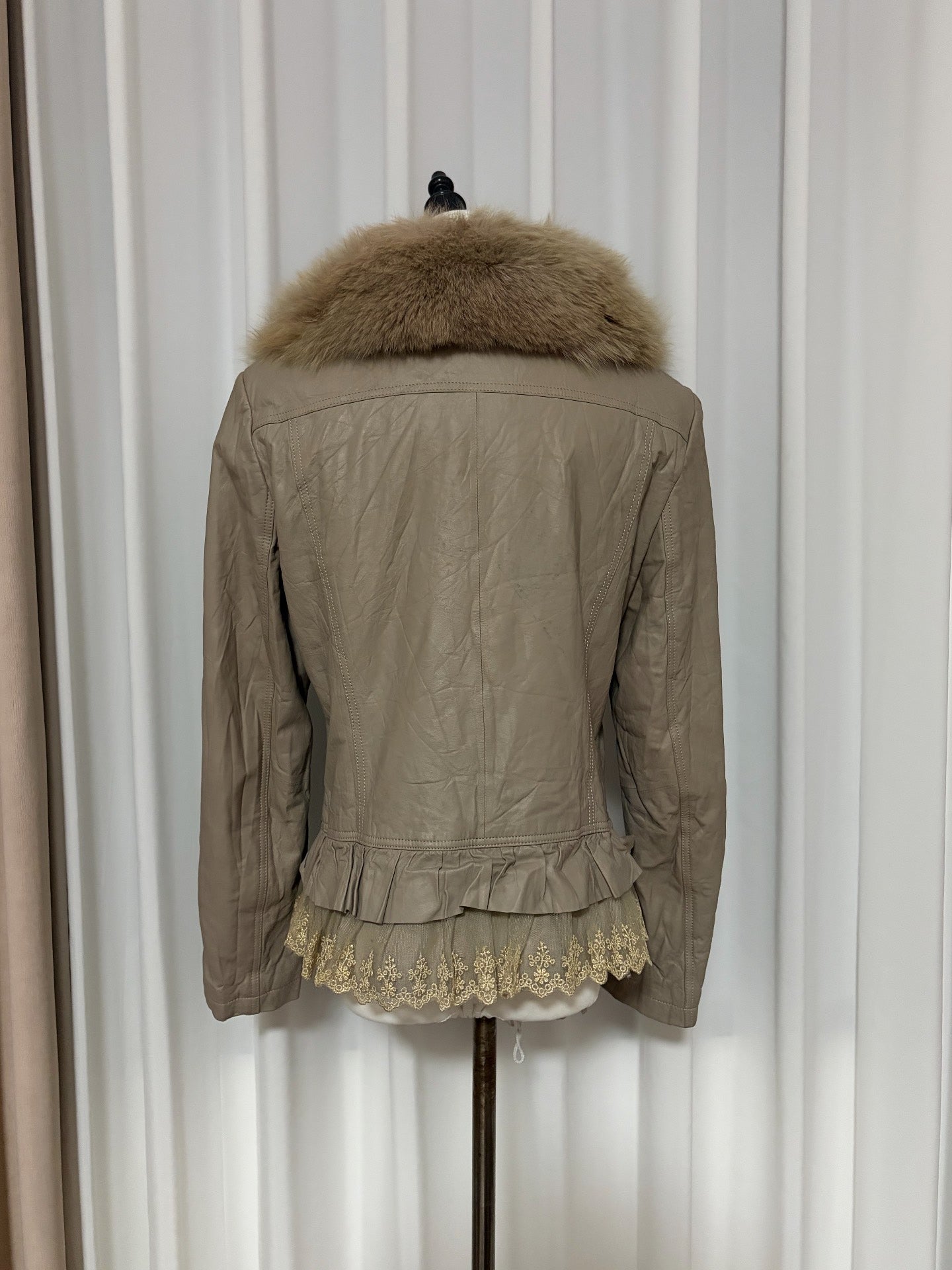Vintage genuine fur and leather jacket