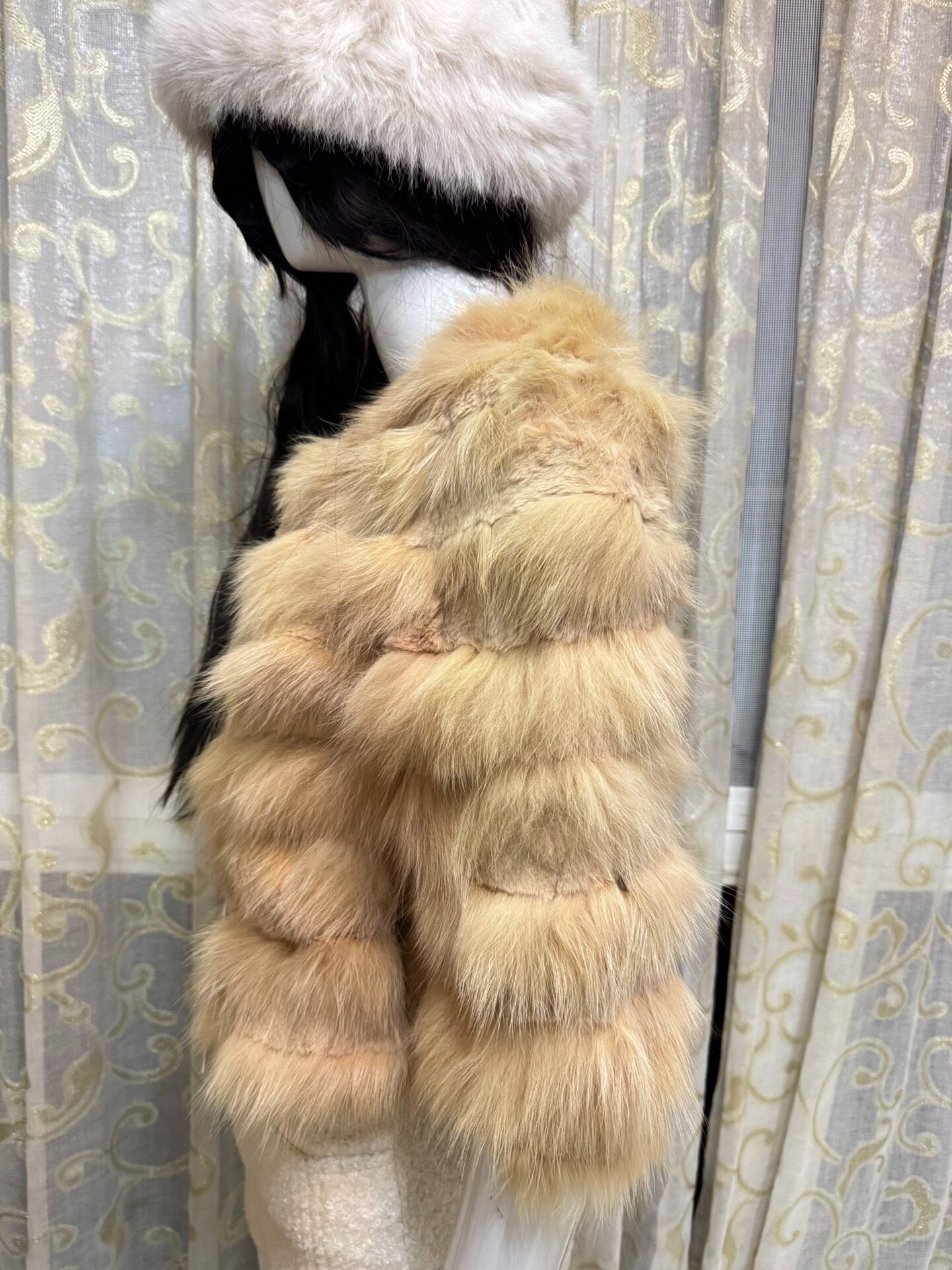 Vintage brown genuine fur coat
