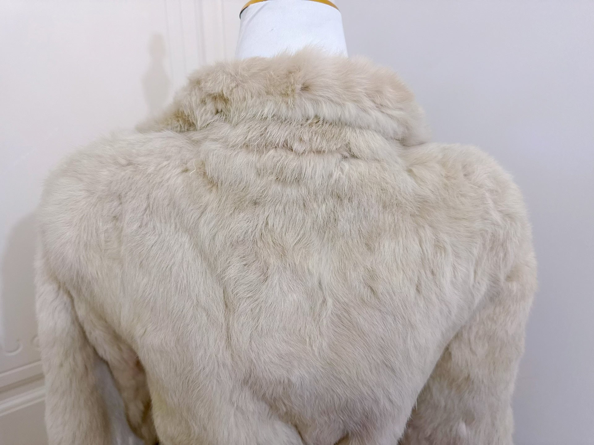 Vintage greige rabbit fur coat