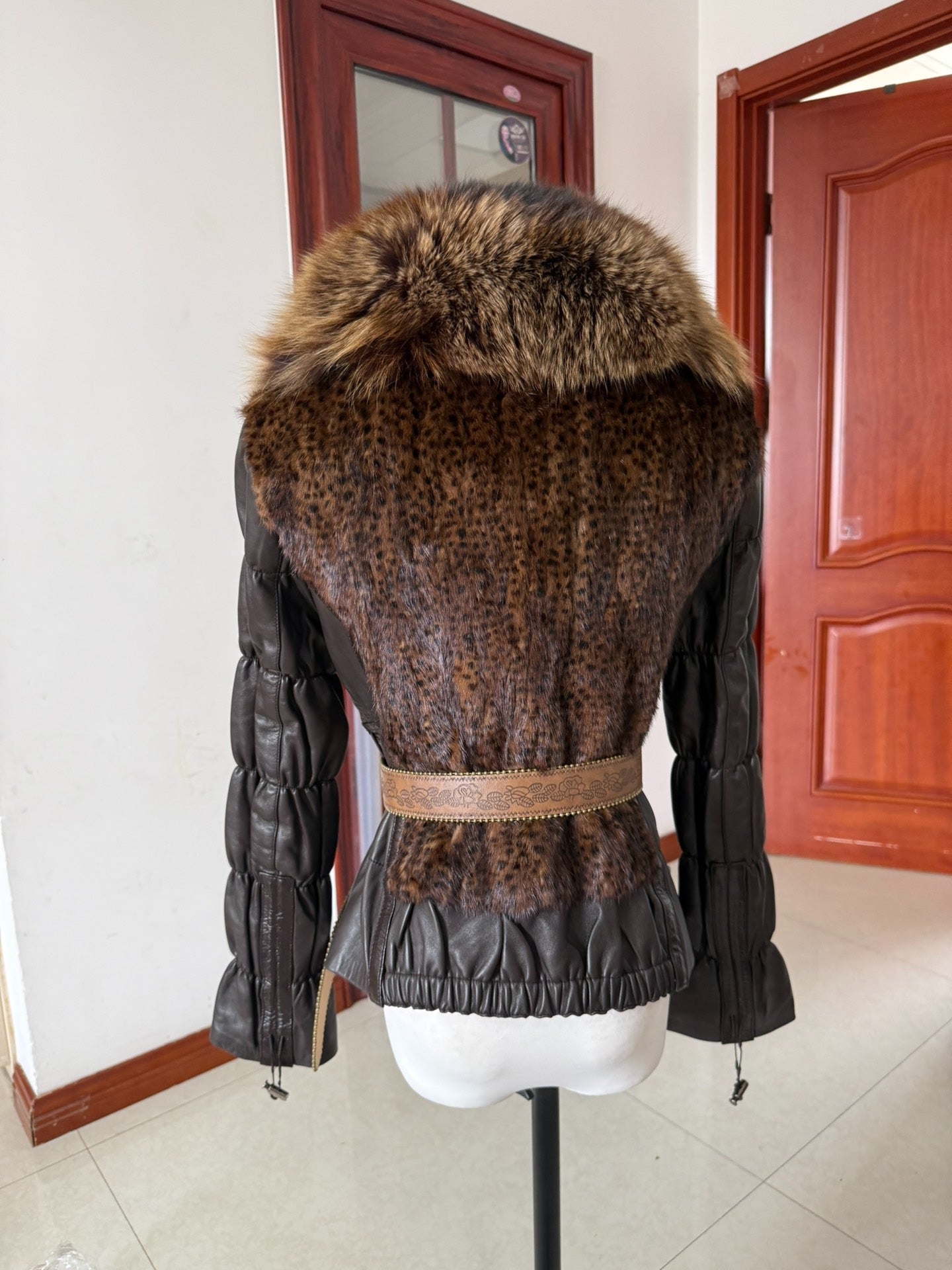 Vintage black genuine fur coat