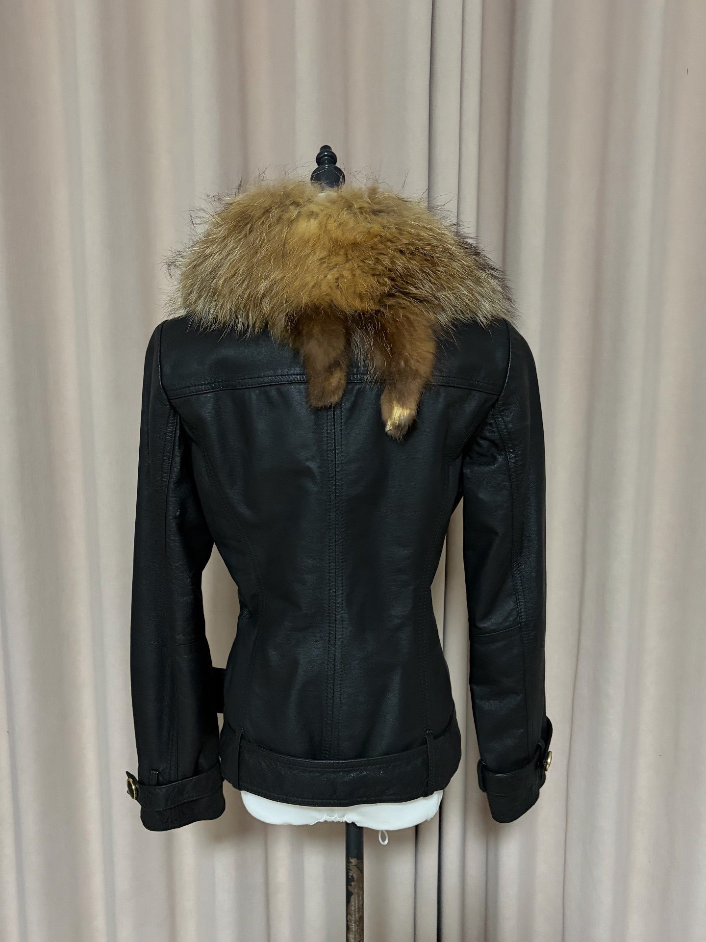 Vintage genuine fur and leather jacket