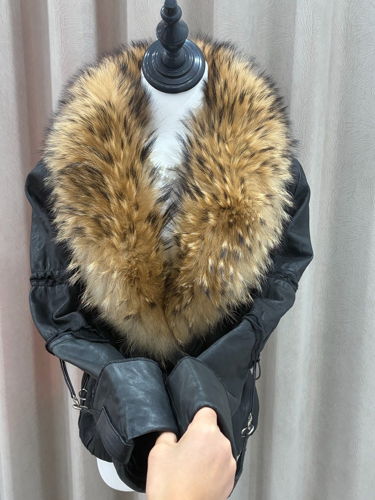 Vintage genuine fur and leather coat