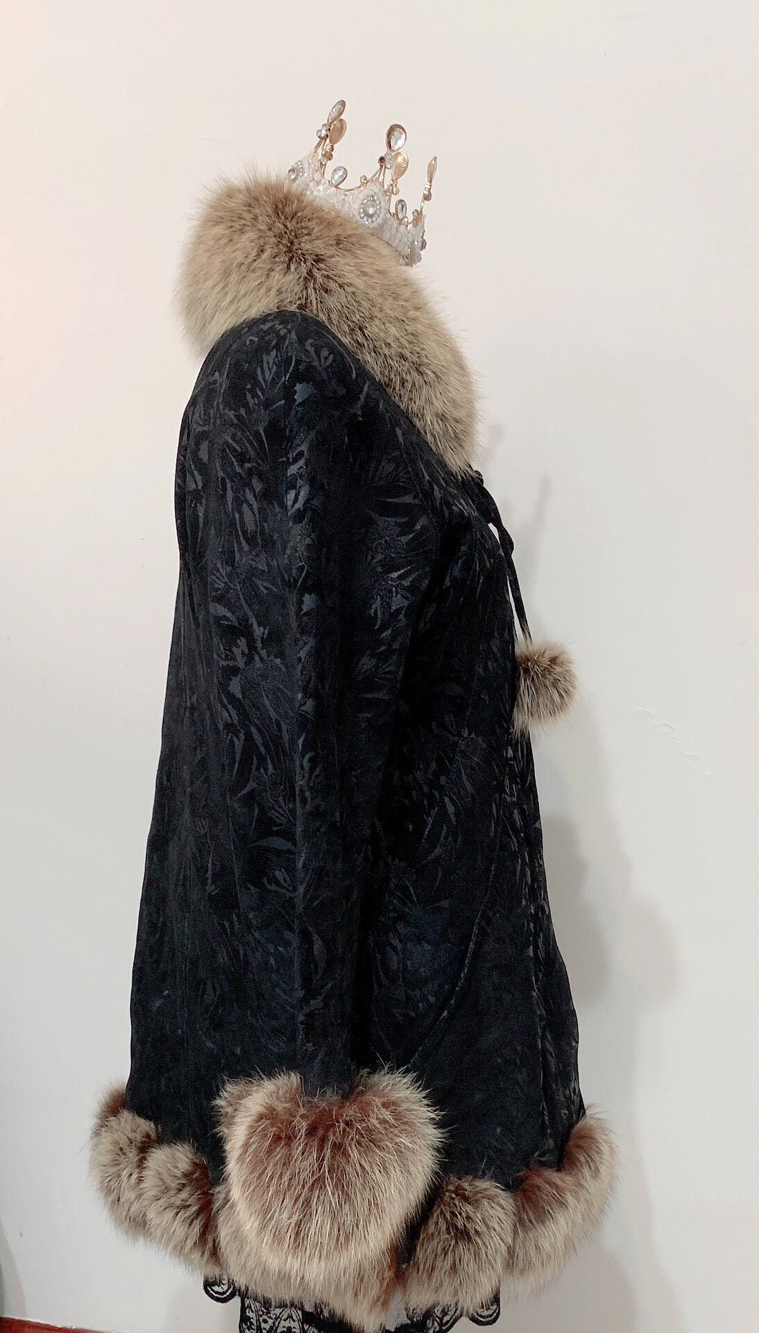 Vintage Black Genuine Fur Coat