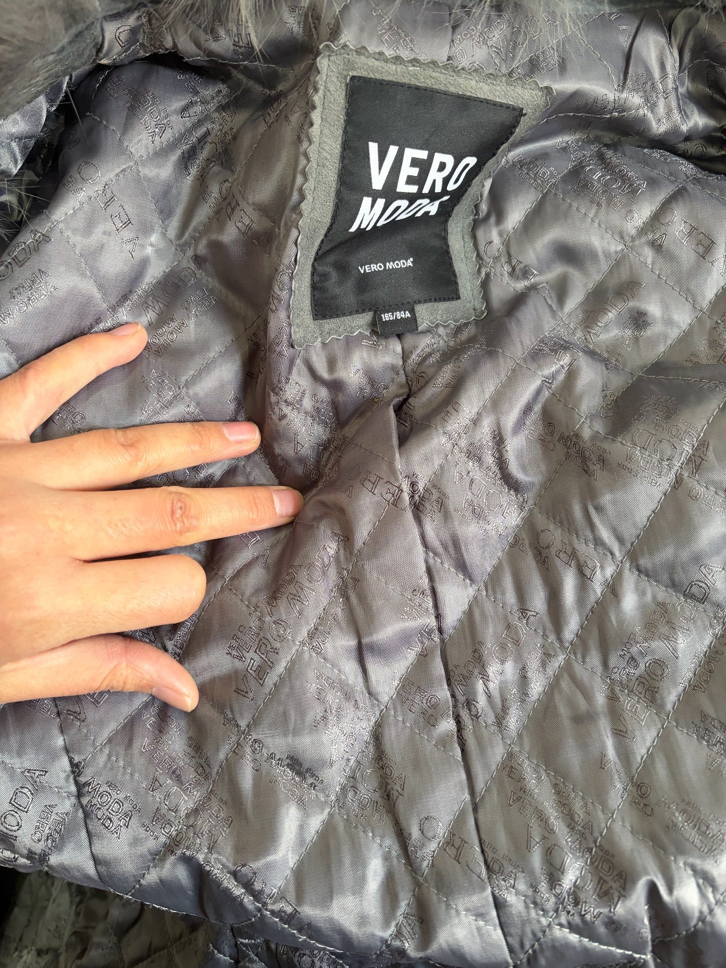 Vintage grey fox fur coat