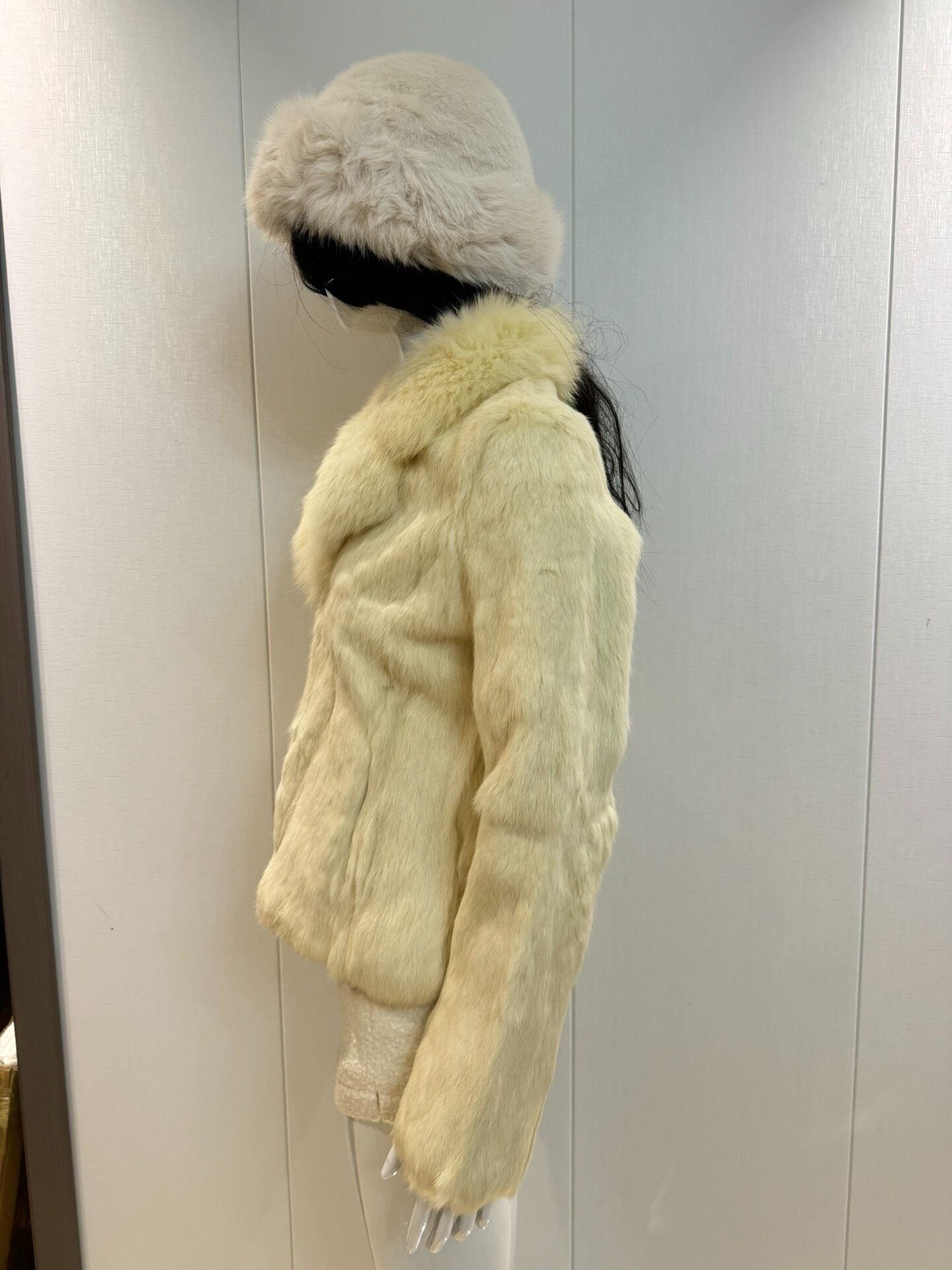 Vintage off-white fur coat