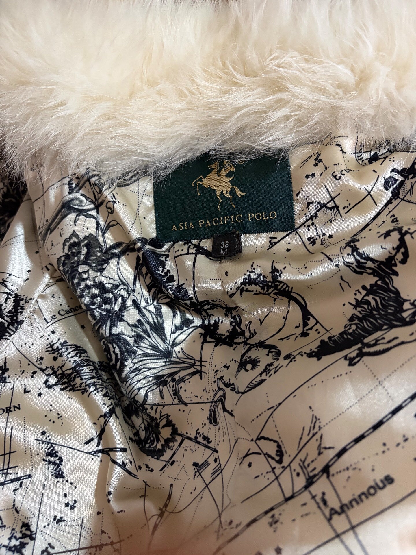 Vintage white genuine fur coat