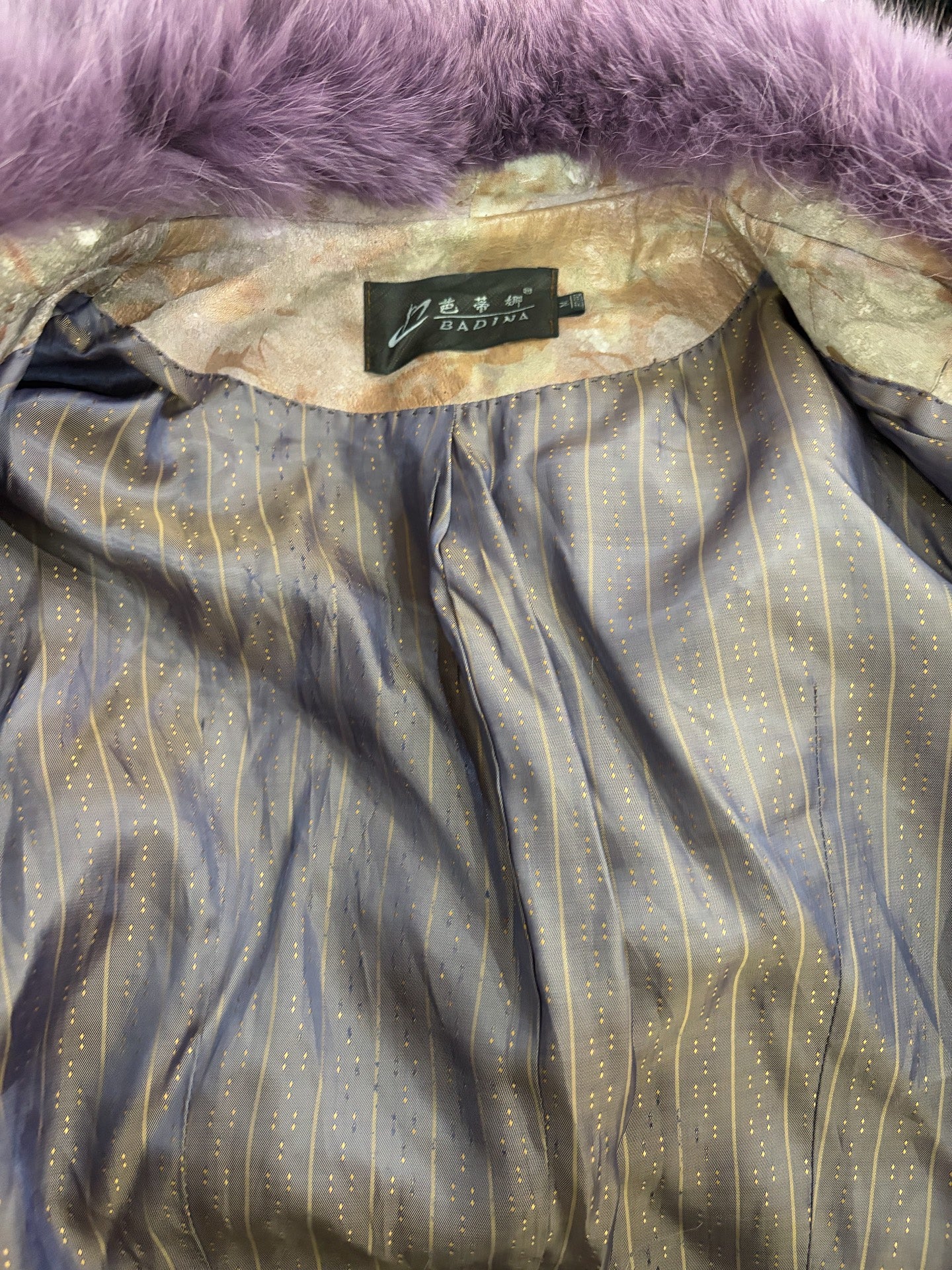 Vintage purple genuine fur coat