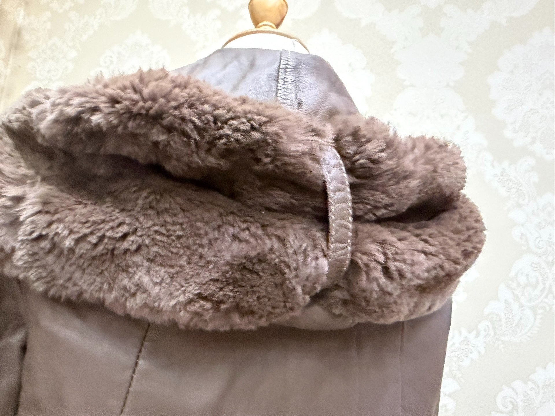 Vintage brown real fur coat