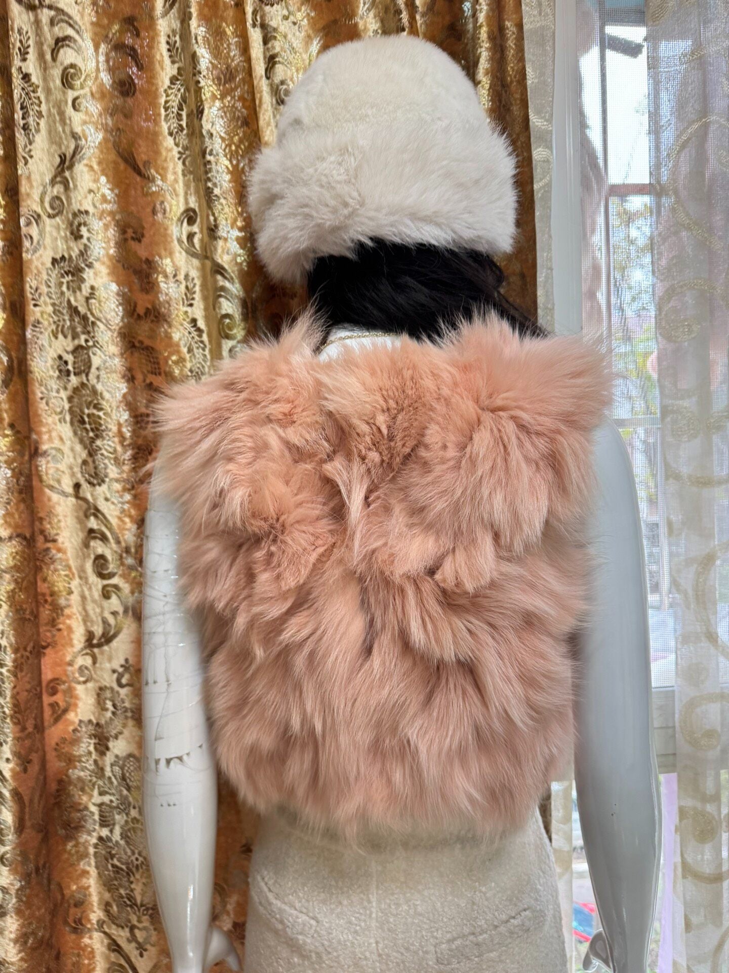Vintage Pink Genuine Fur Coat