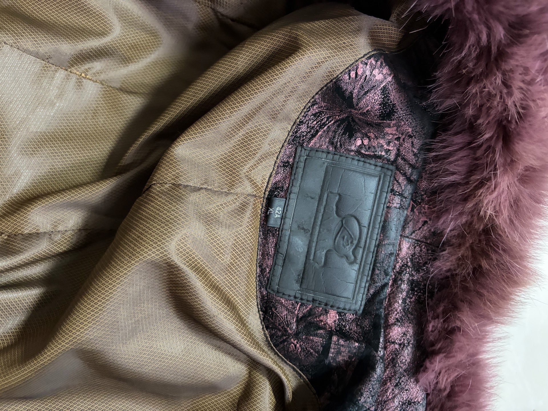 Vintage purple genuine fur coat