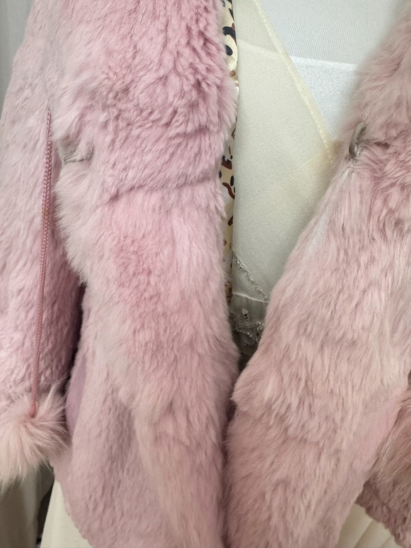 Vintage Pink Genuine Fur Coat