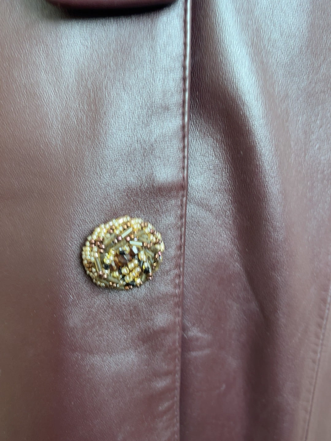 Vintage genuine leather long coat