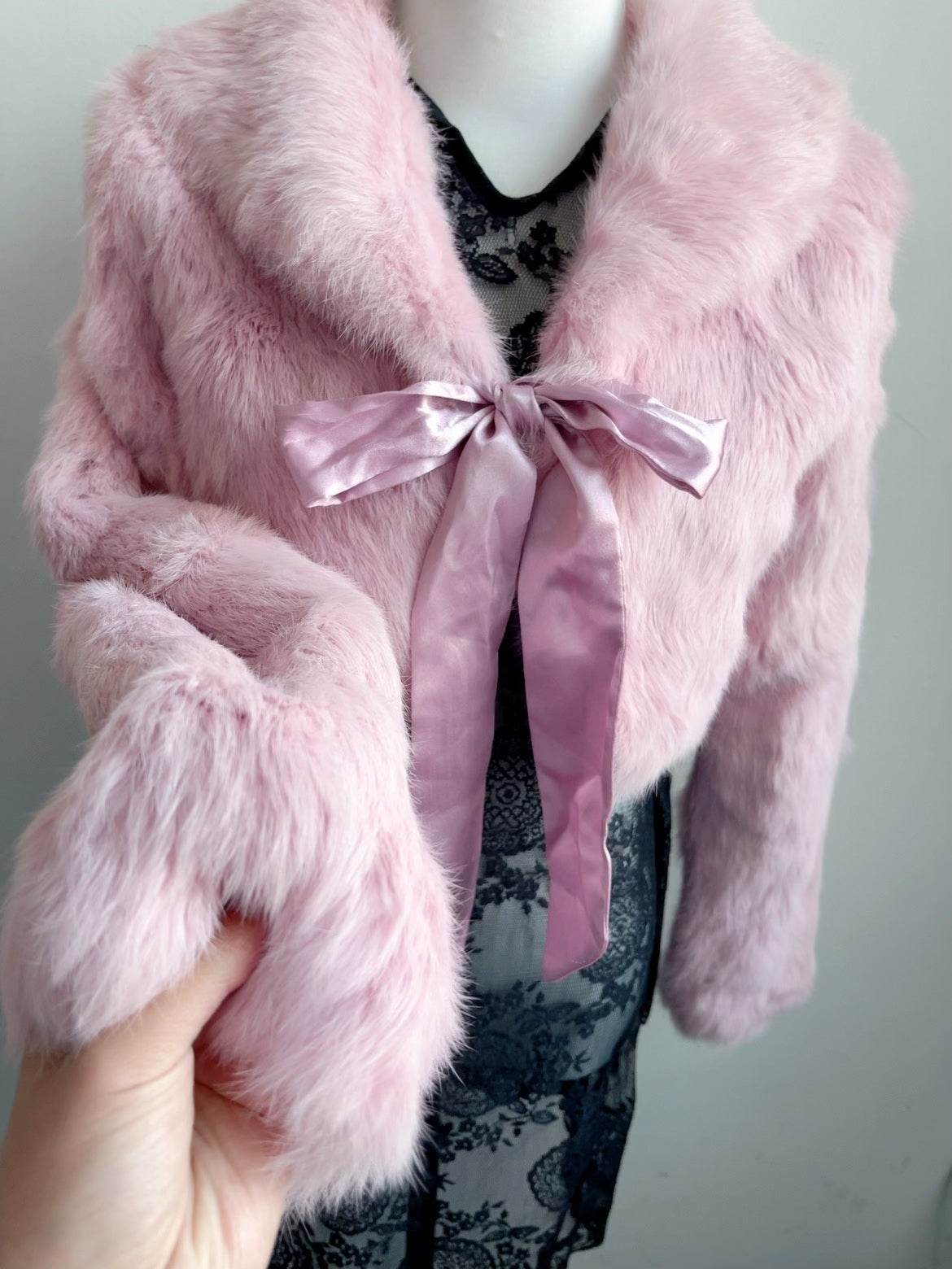Vintage Pink Genuine Fur Coat